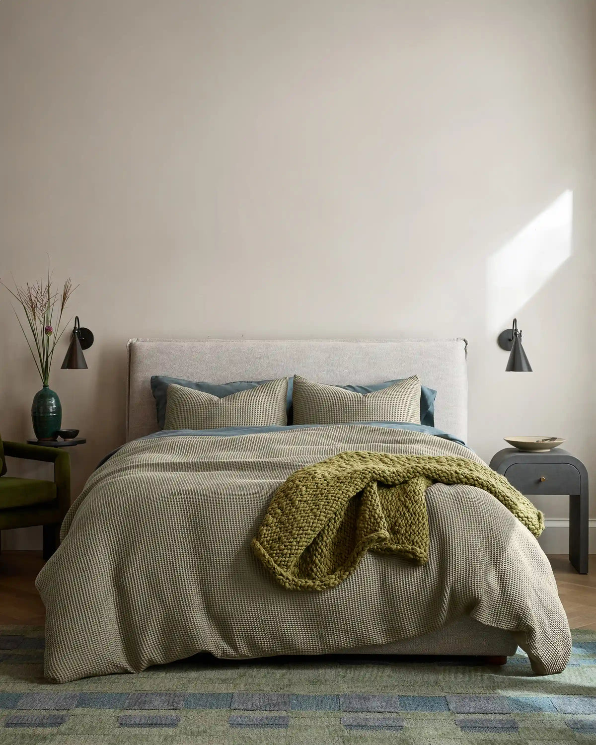 Organic Waffle Duvet Cover Set