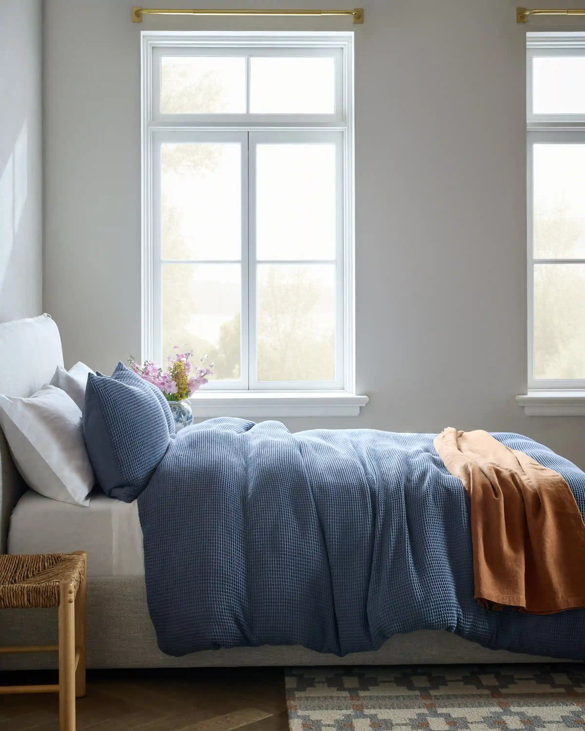 Organic Waffle Duvet Cover Set