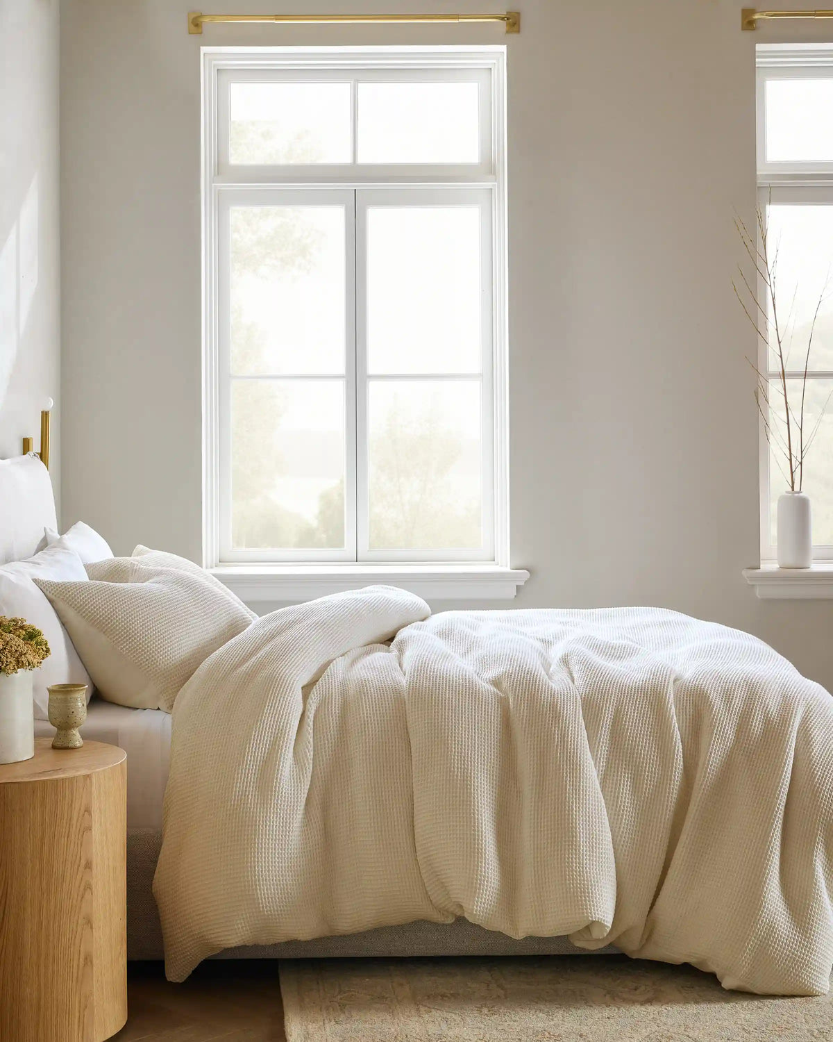 Organic Waffle Duvet Cover Set