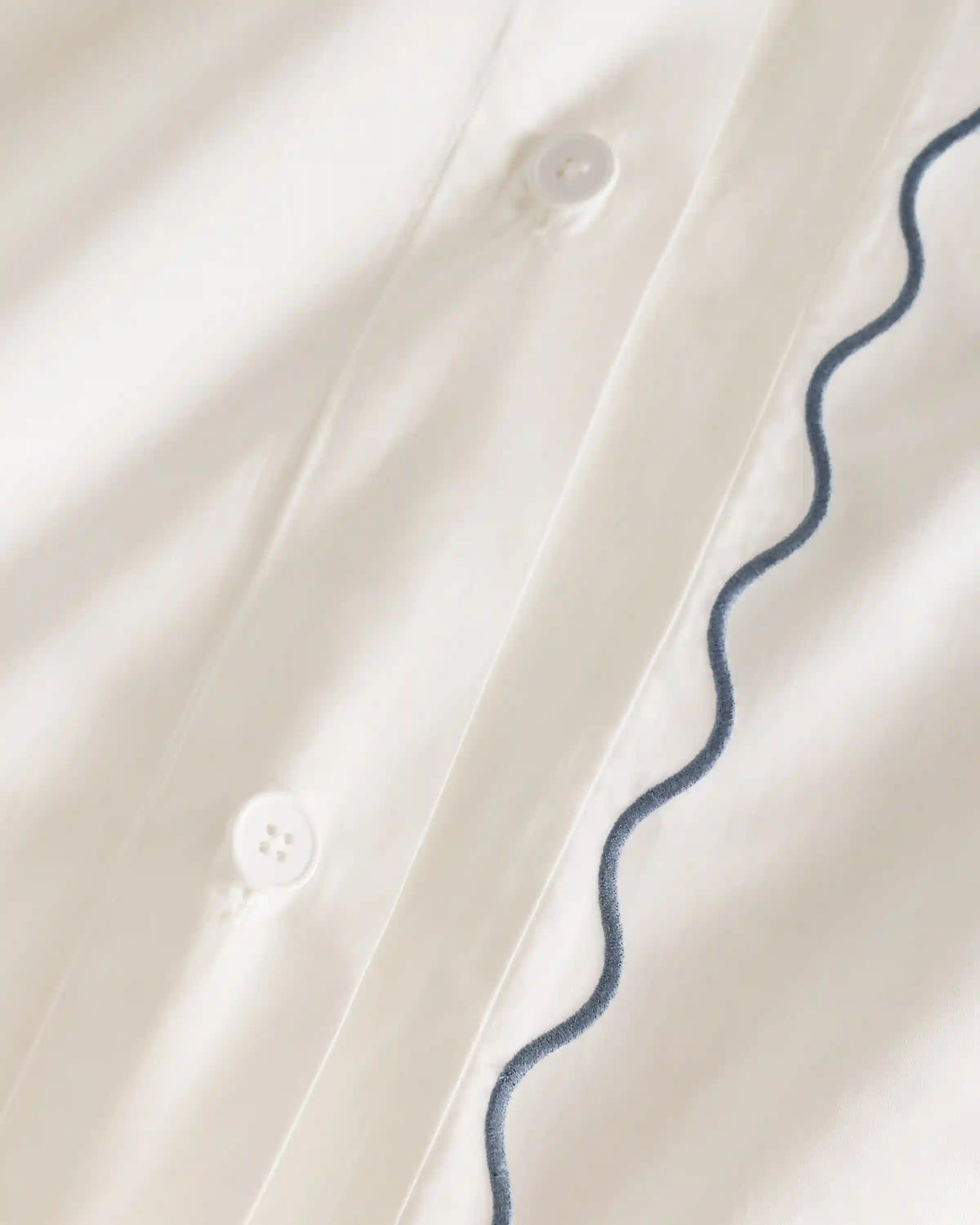 Organic Crisp Percale Scallop Duvet Cover Set