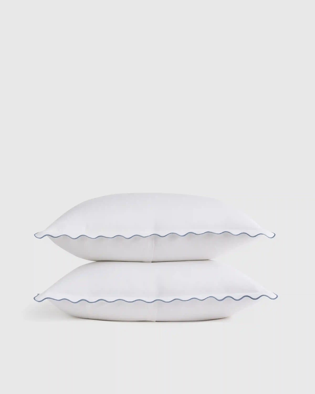 Organic Crisp Percale Scallop Sham Set