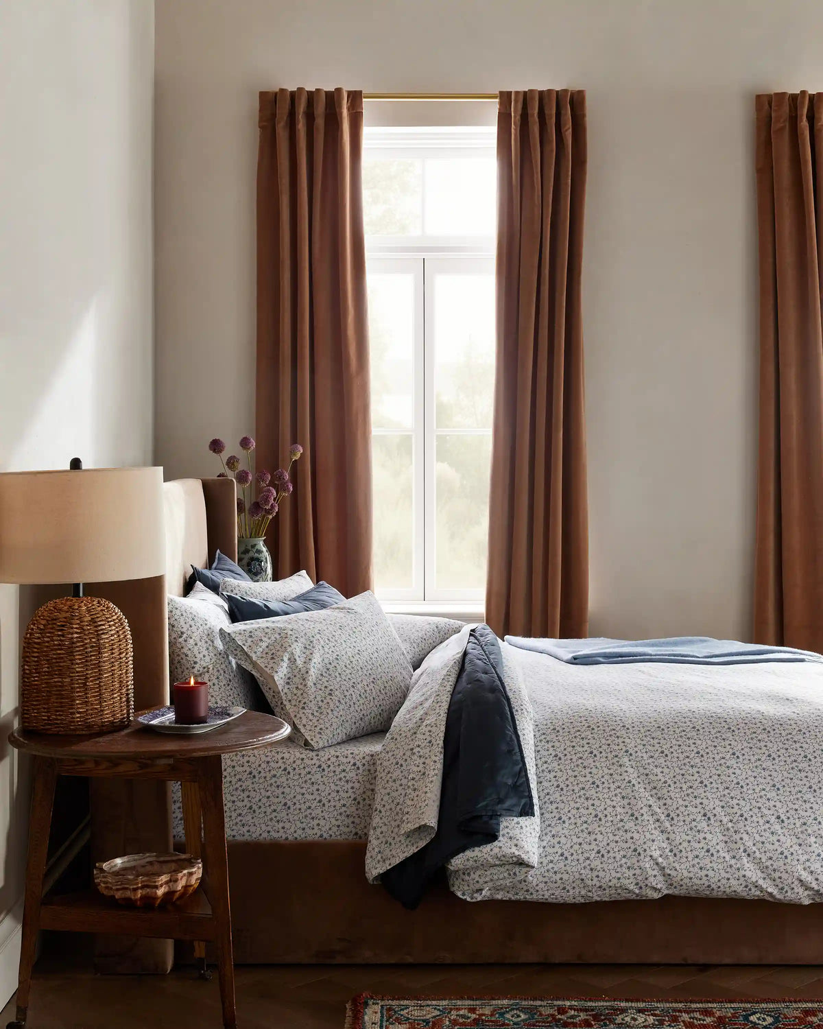 Organic Crisp Percale Floral Duvet Cover Set