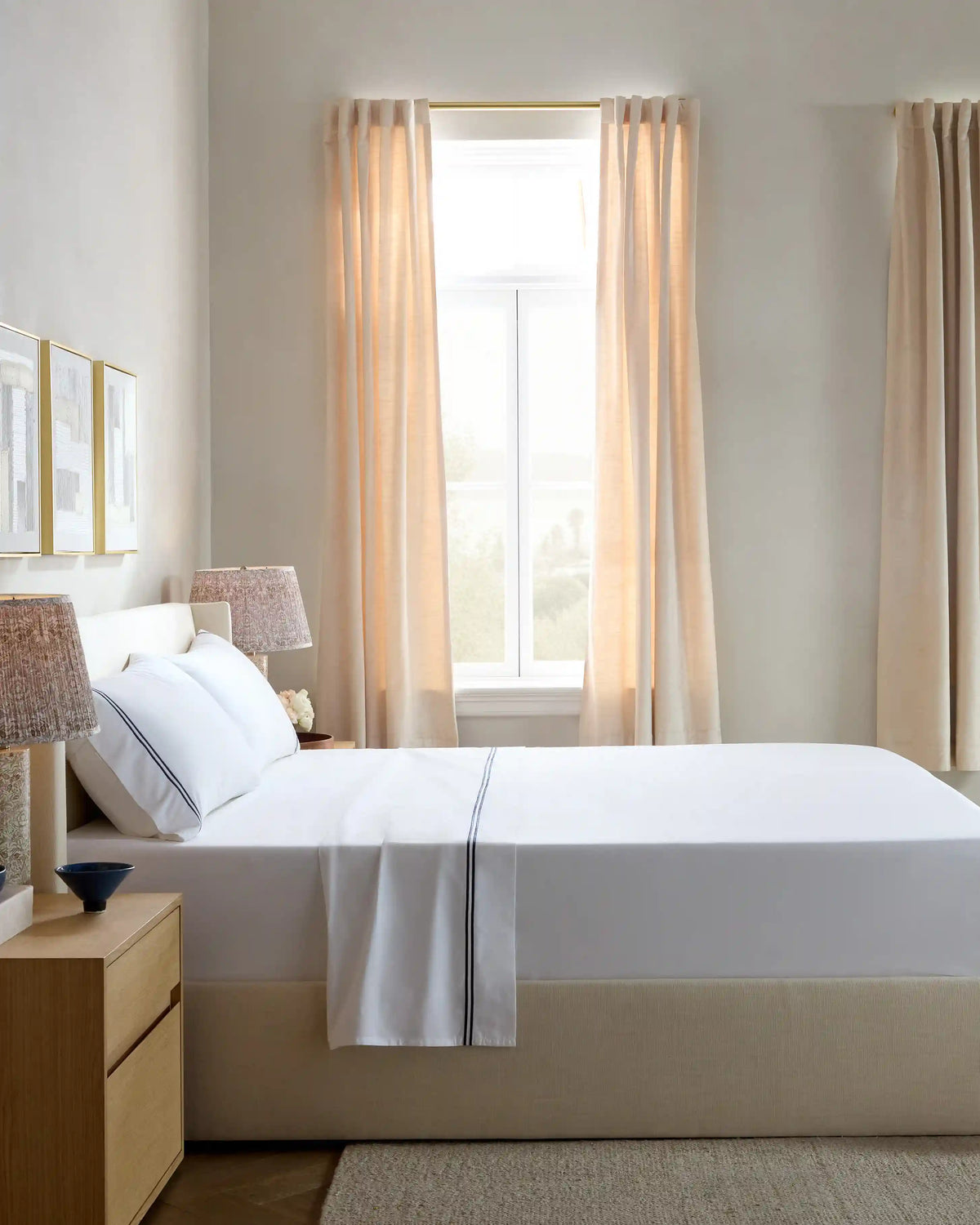 Organic Crisp Percale Embellished Deluxe Bedding Bundle