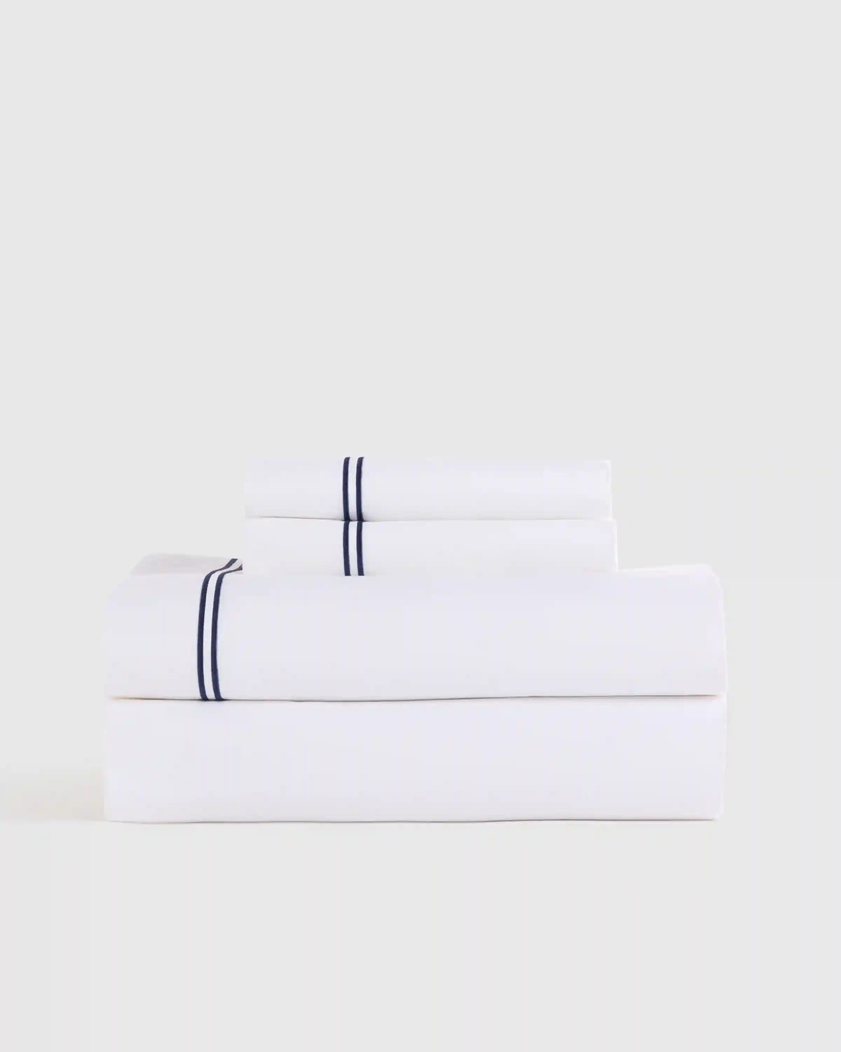 Organic Crisp Percale Embellished Sheet Set