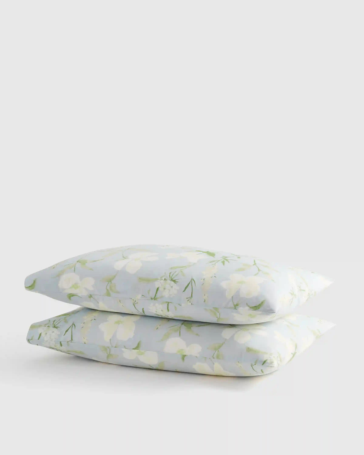 Organic Crisp Percale Floral Pillowcase Set