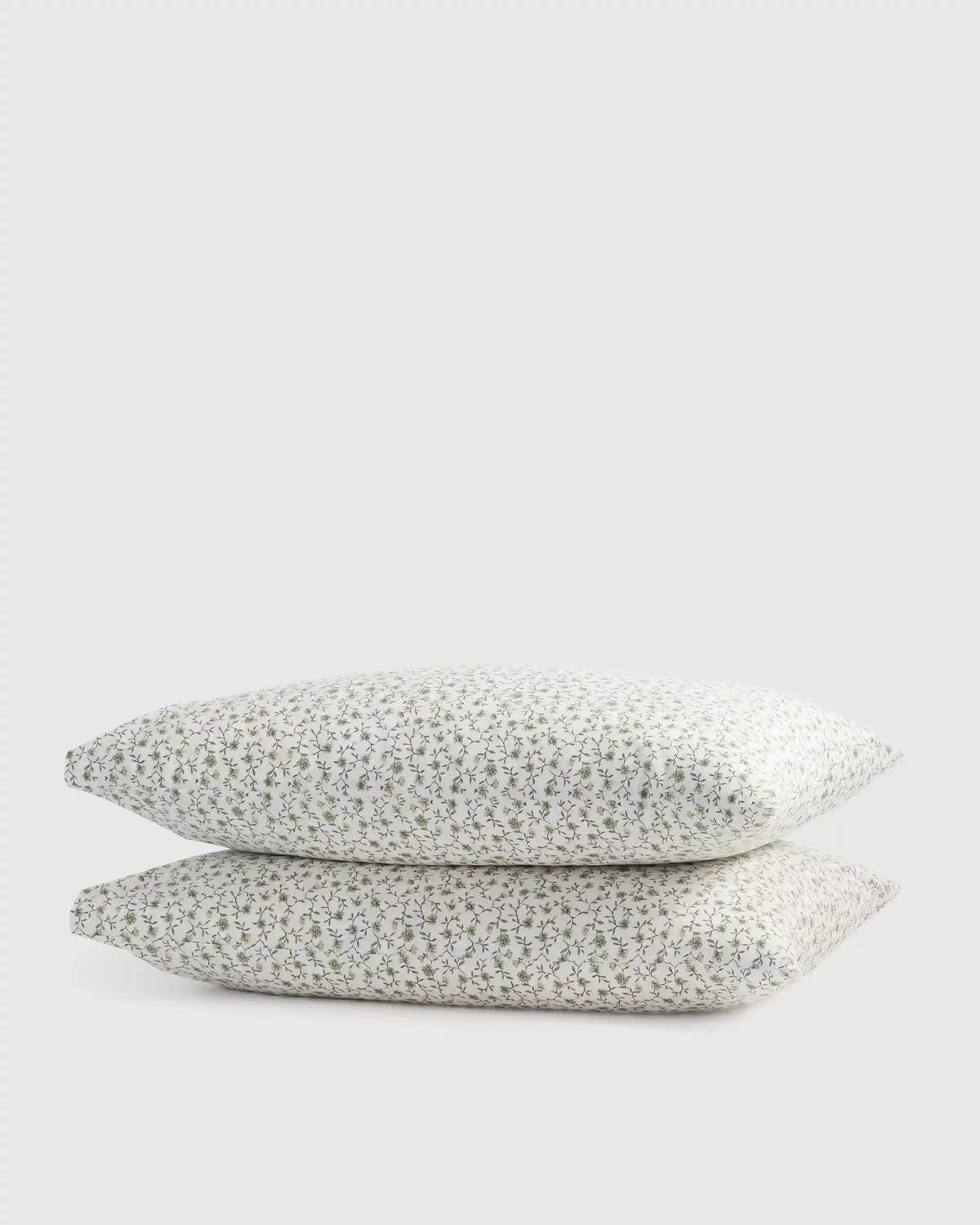 Organic Crisp Percale Floral Pillowcase Set