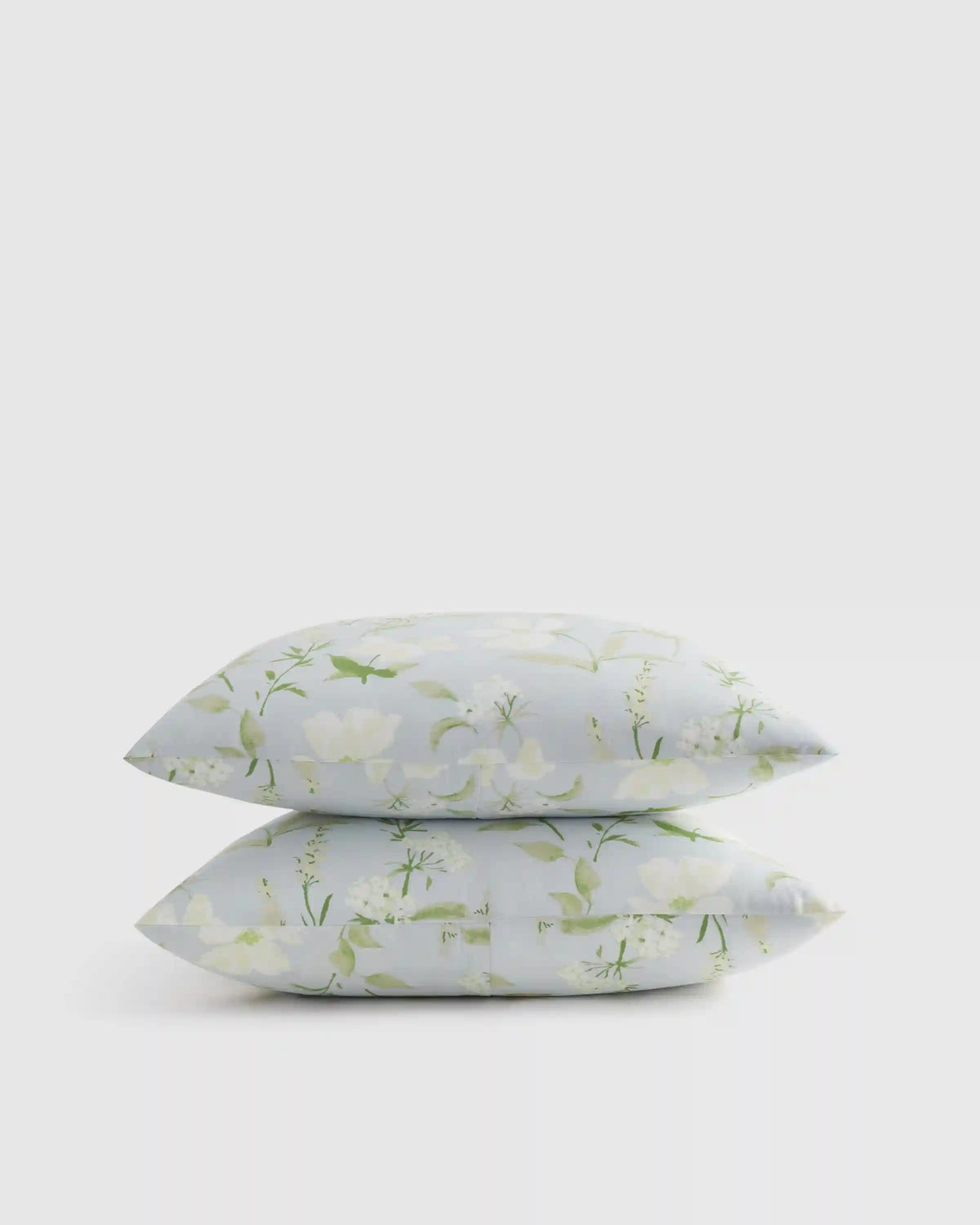 Organic Crisp Percale Floral Sham Set