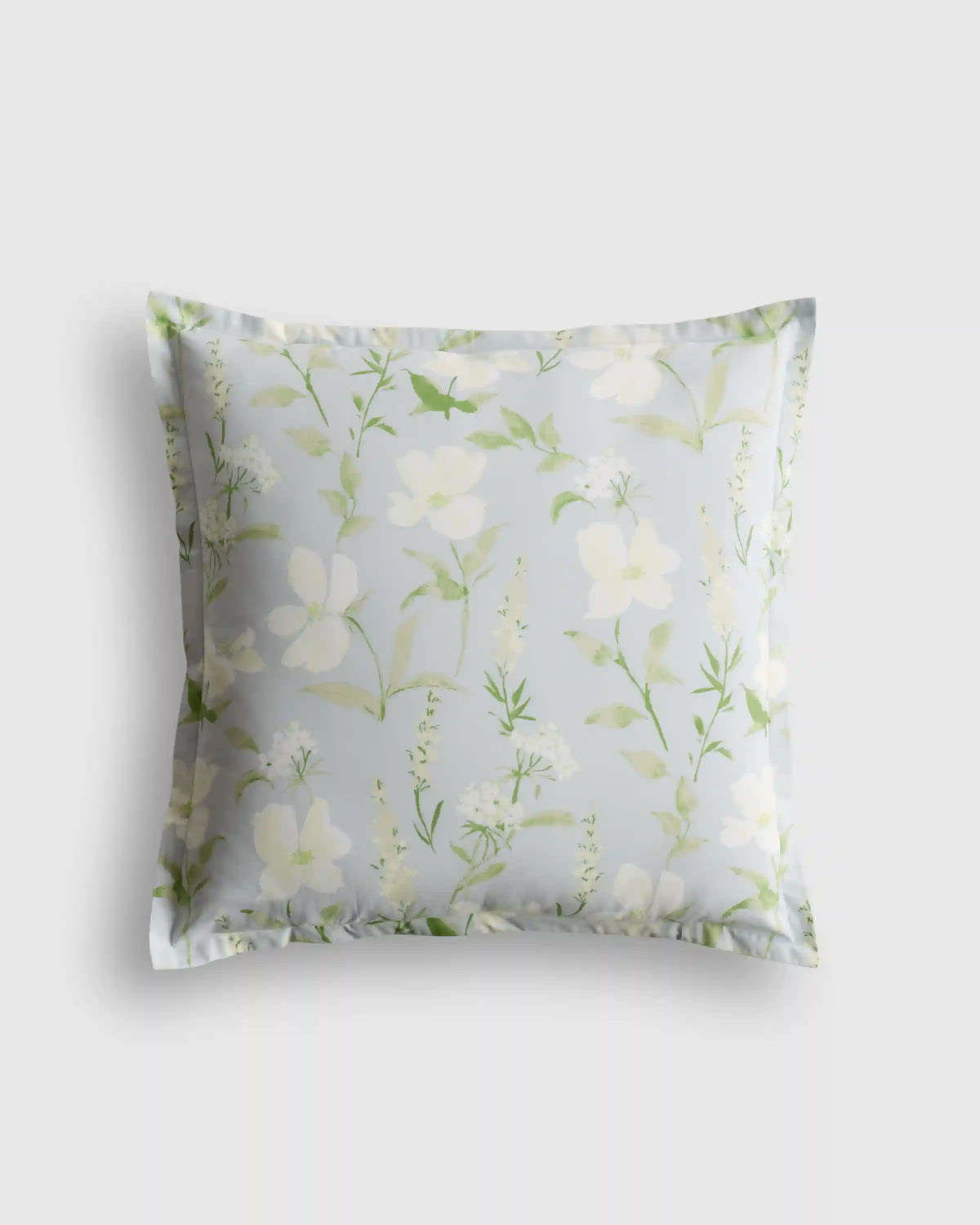 Organic Crisp Percale Floral Euro Sham