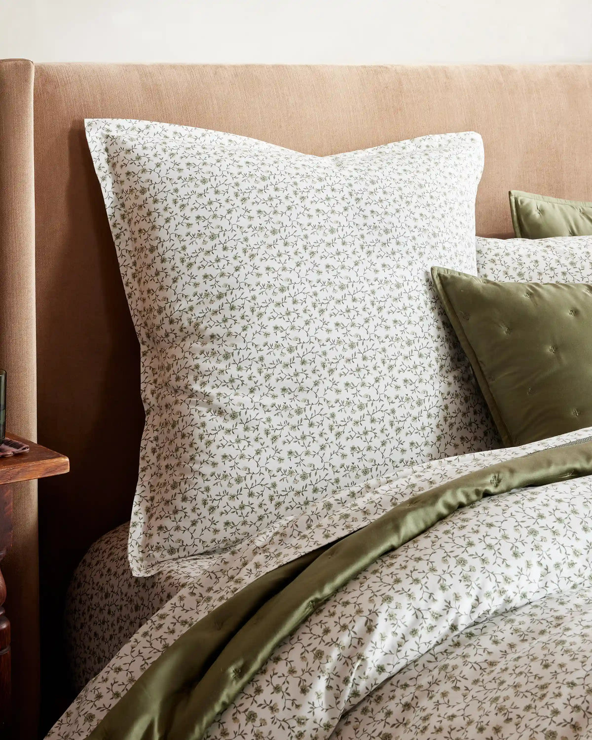 Organic Crisp Percale Floral Euro Sham