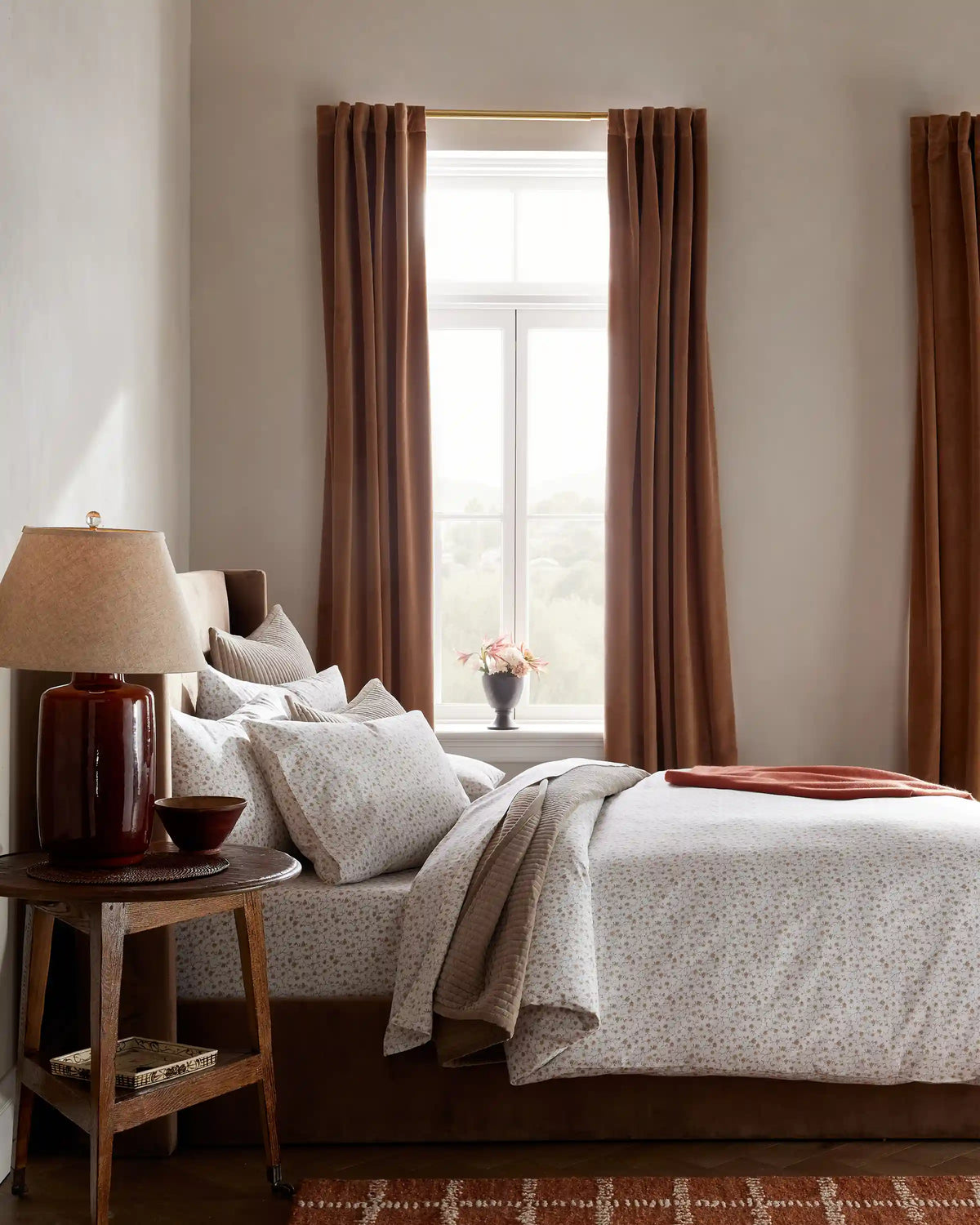 Organic Crisp Percale Floral Duvet Cover Set