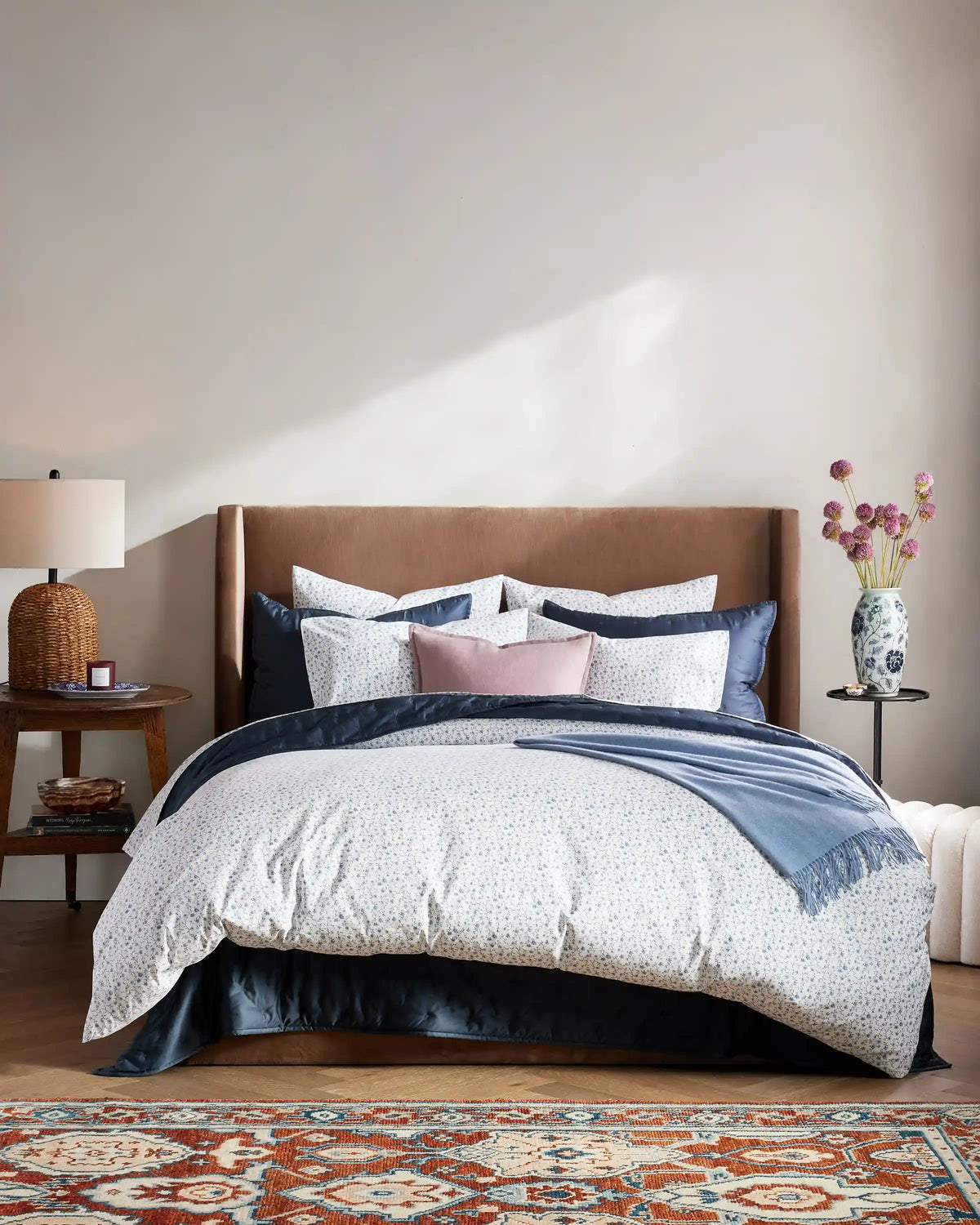 Organic Crisp Percale Floral Duvet Cover Set