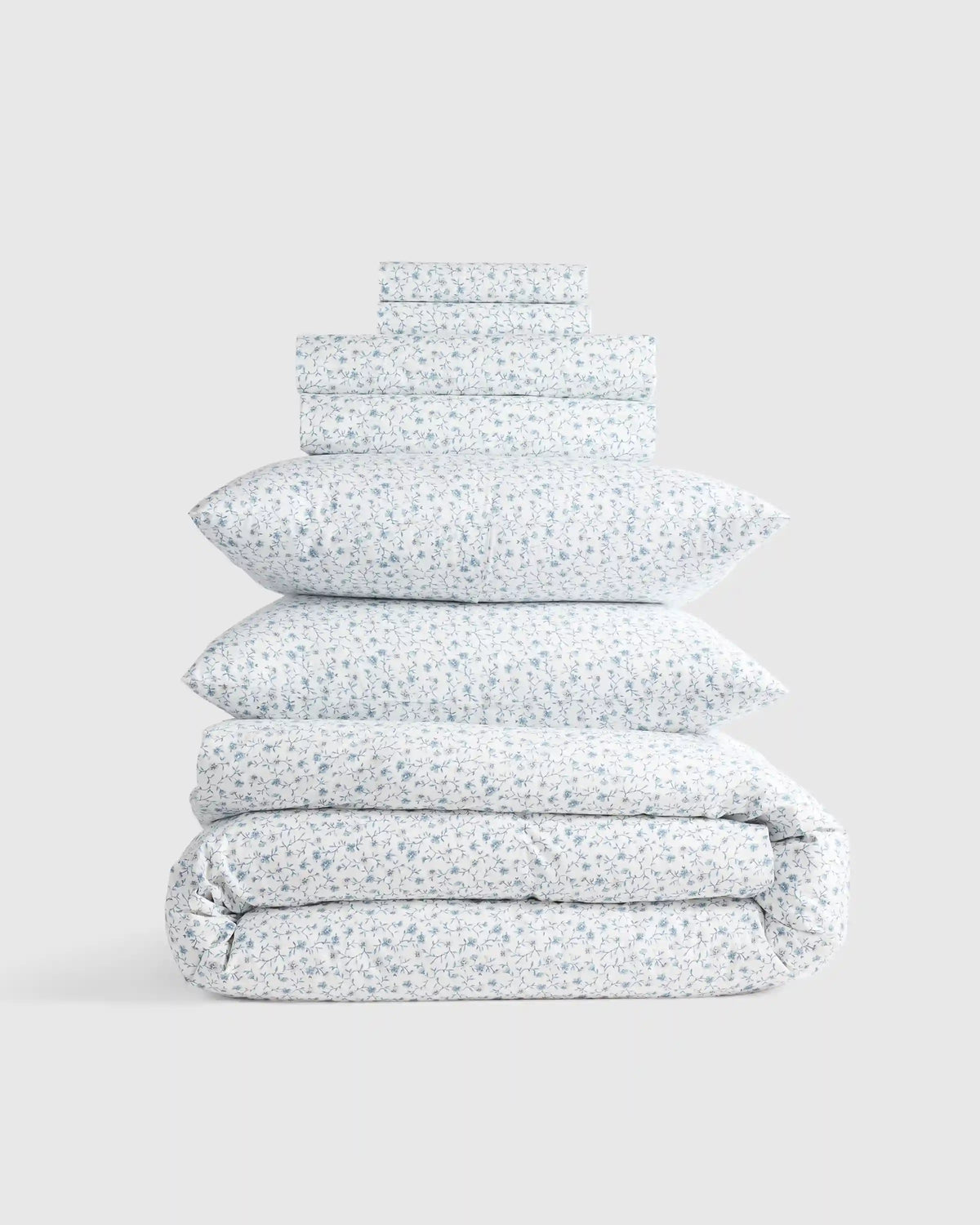 Organic Crisp Percale Floral Deluxe Bedding Bundle
