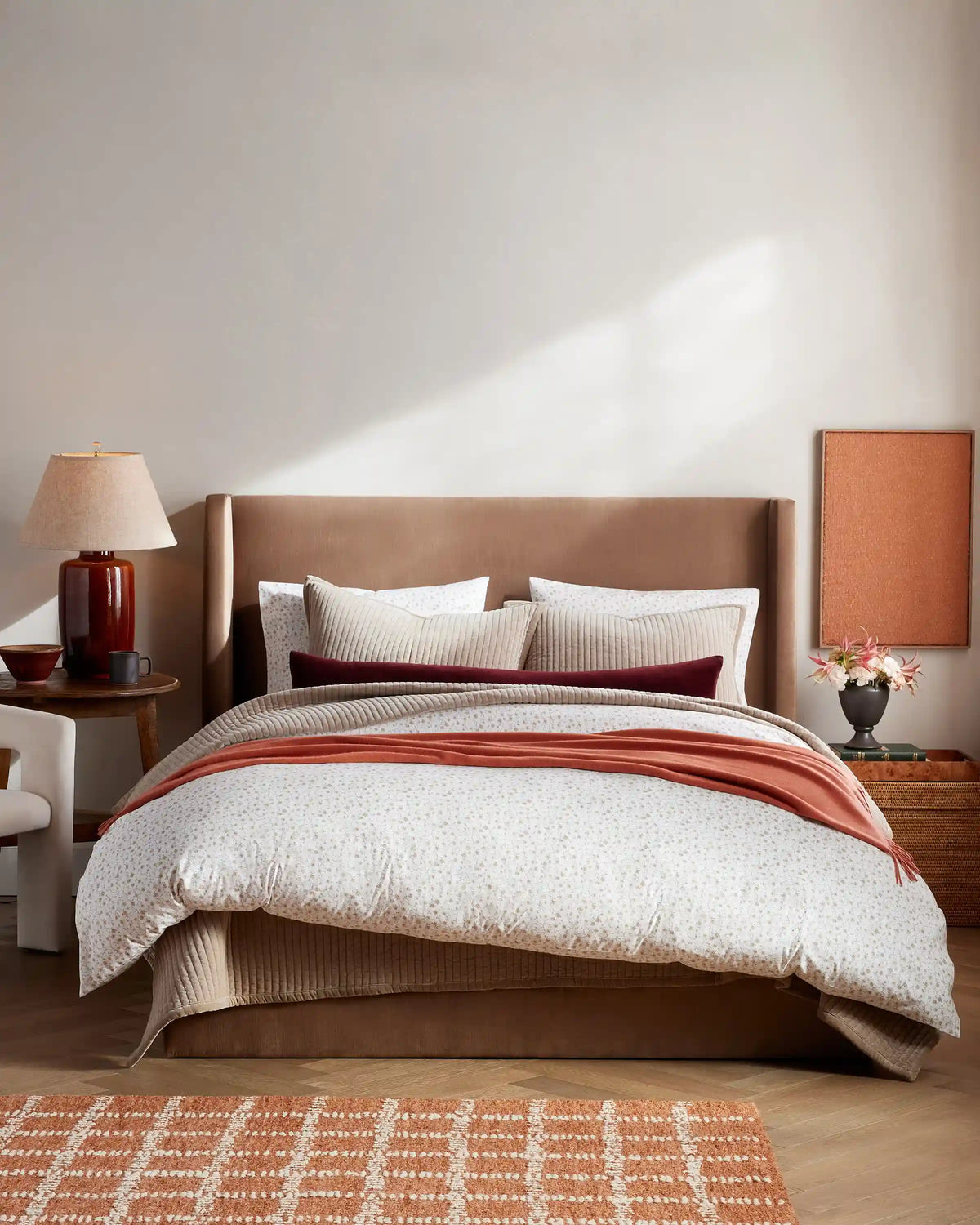 Organic Crisp Percale Floral Sham Set