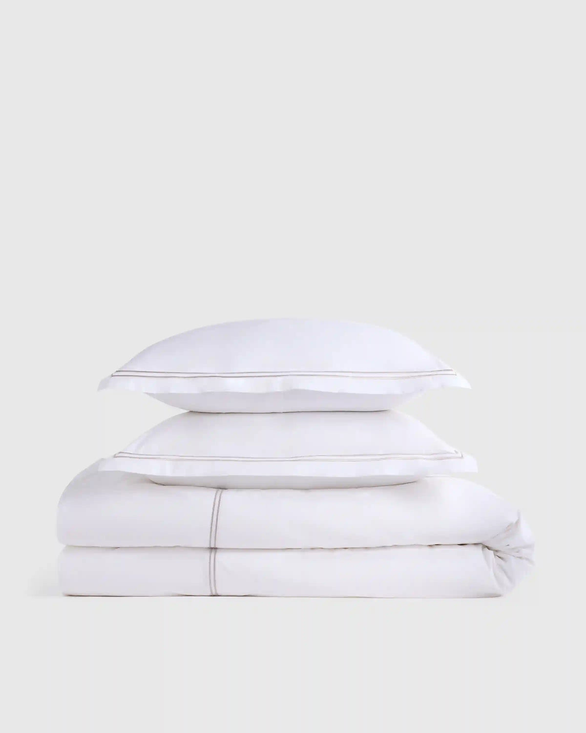 Organic Crisp Percale Embellished Duvet Cover Set