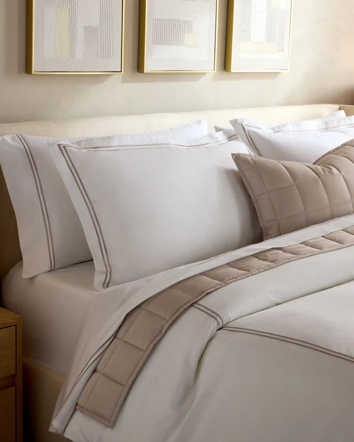 Organic Crisp Percale Embellished Deluxe Bedding Bundle