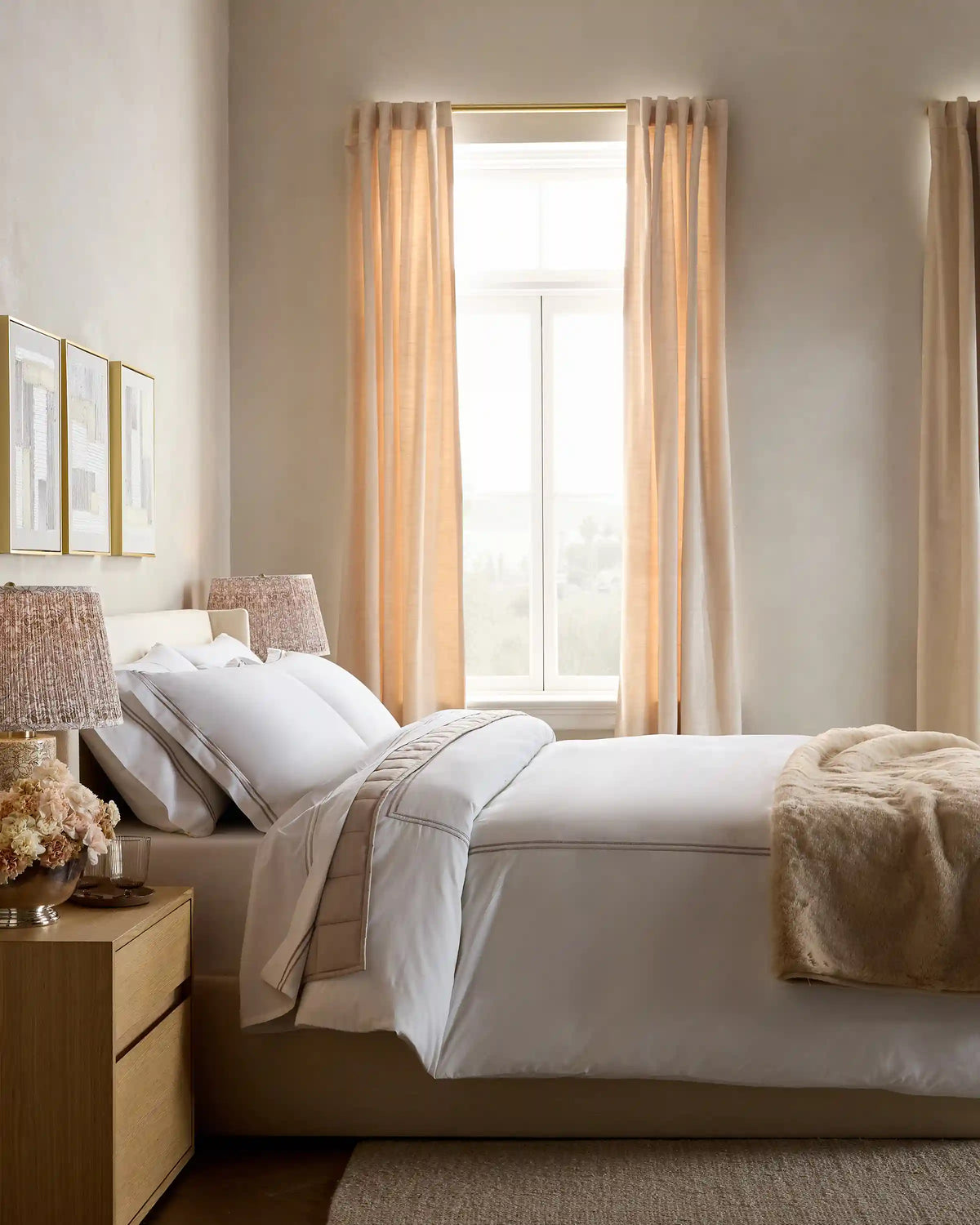 Organic Crisp Percale Embellished Duvet Cover Set