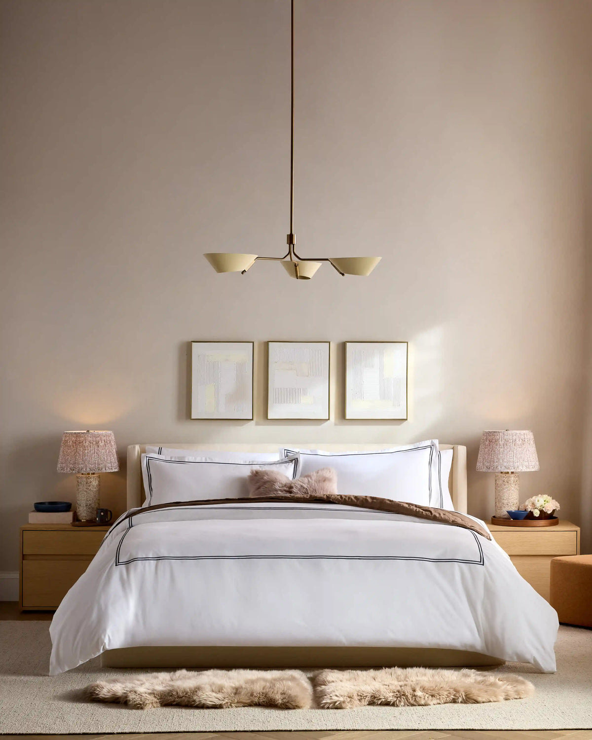 Organic Crisp Percale Embellished Duvet Cover Set