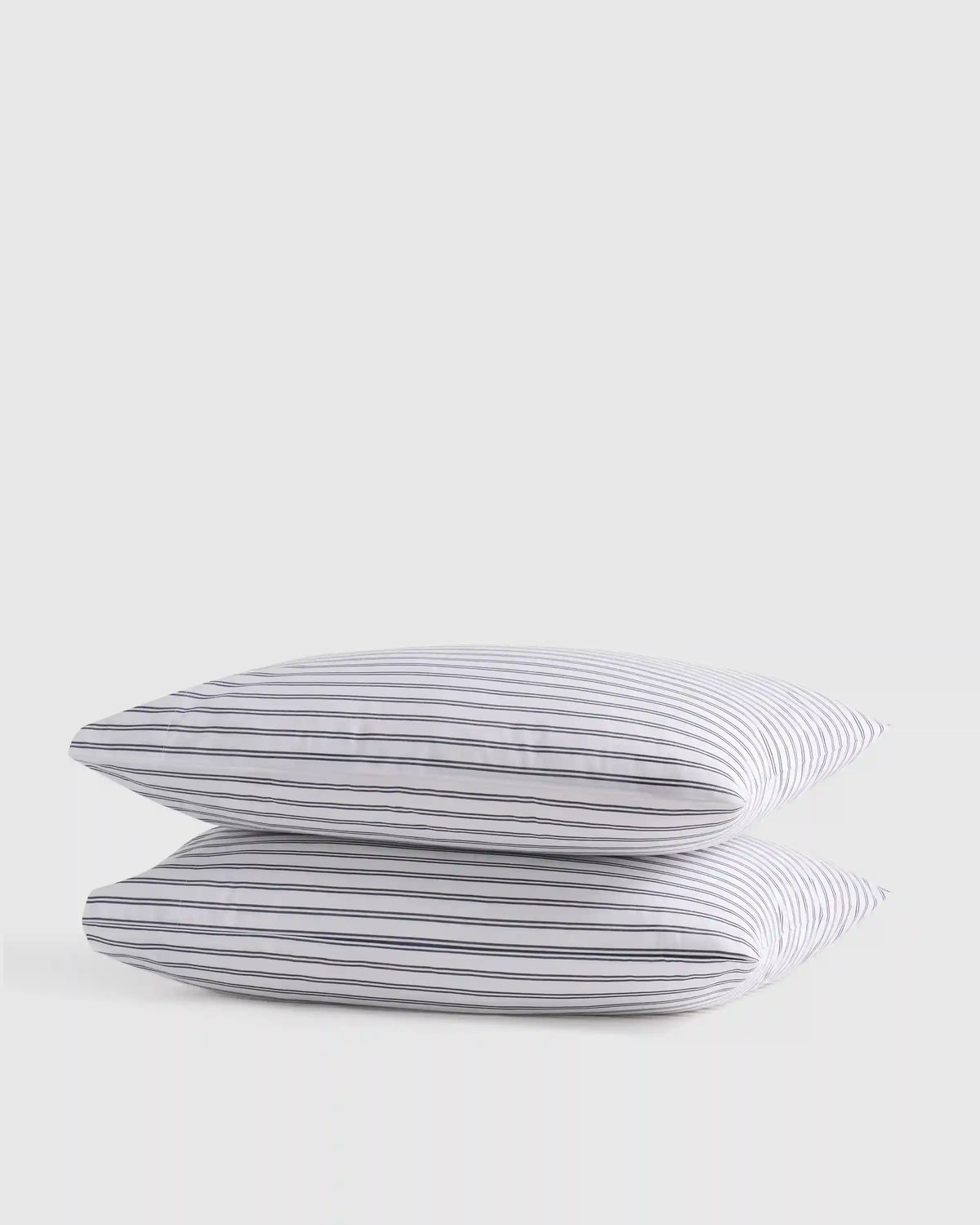 Organic Crisp Percale Double Stripe Pillowcase Set
