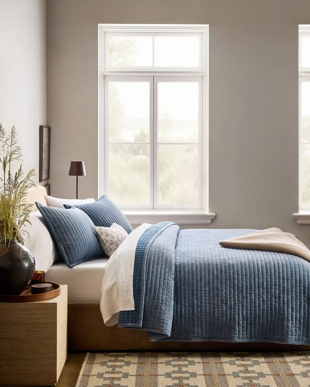 Cotton Velvet Horizontal Channel Quilt