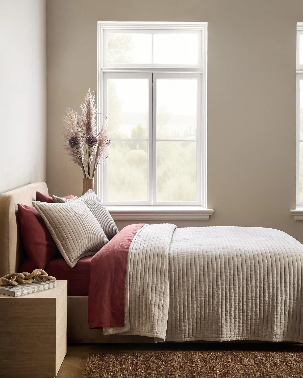 Cotton Velvet Horizontal Channel Quilt