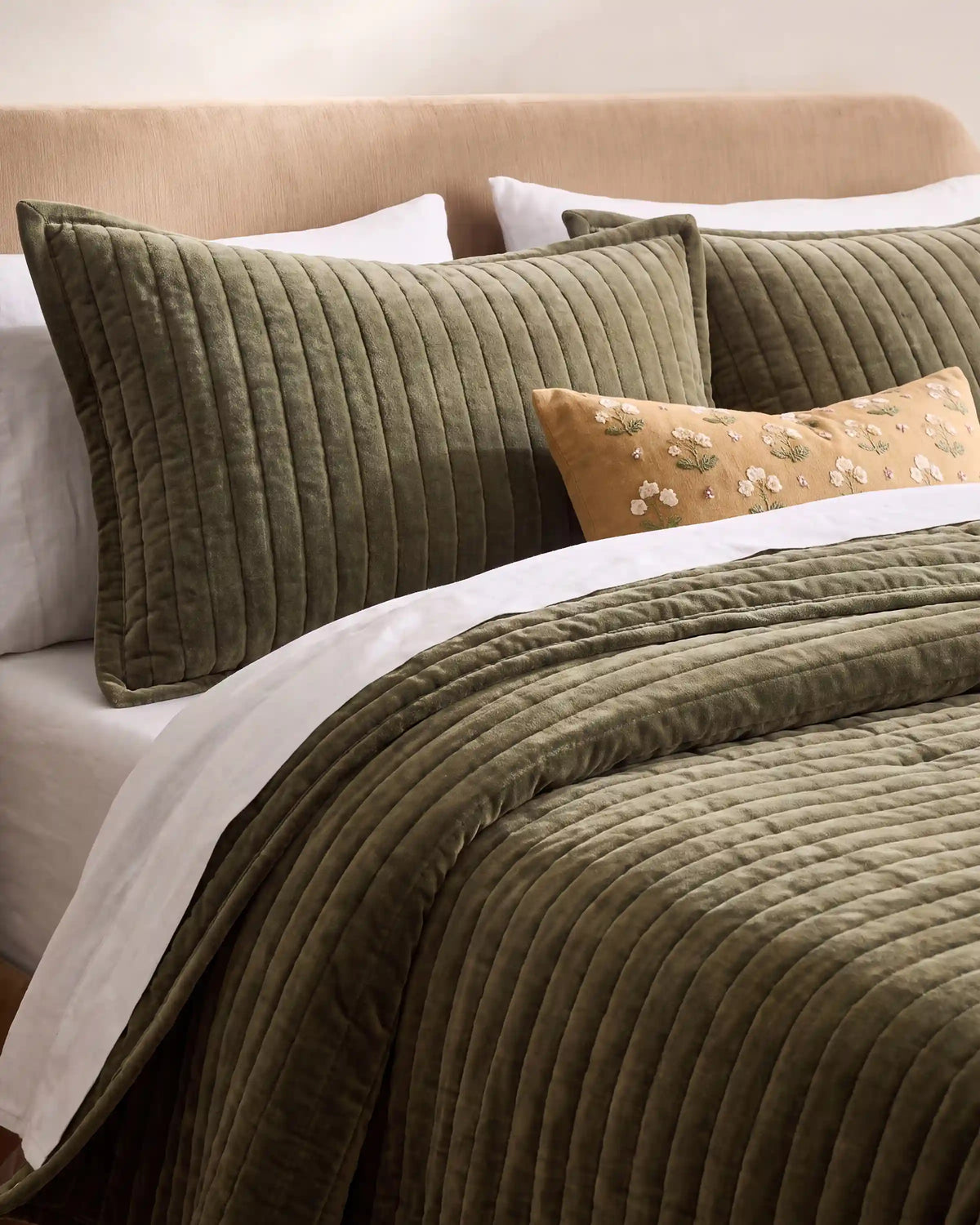 Cotton Velvet Horizontal Channel Quilt