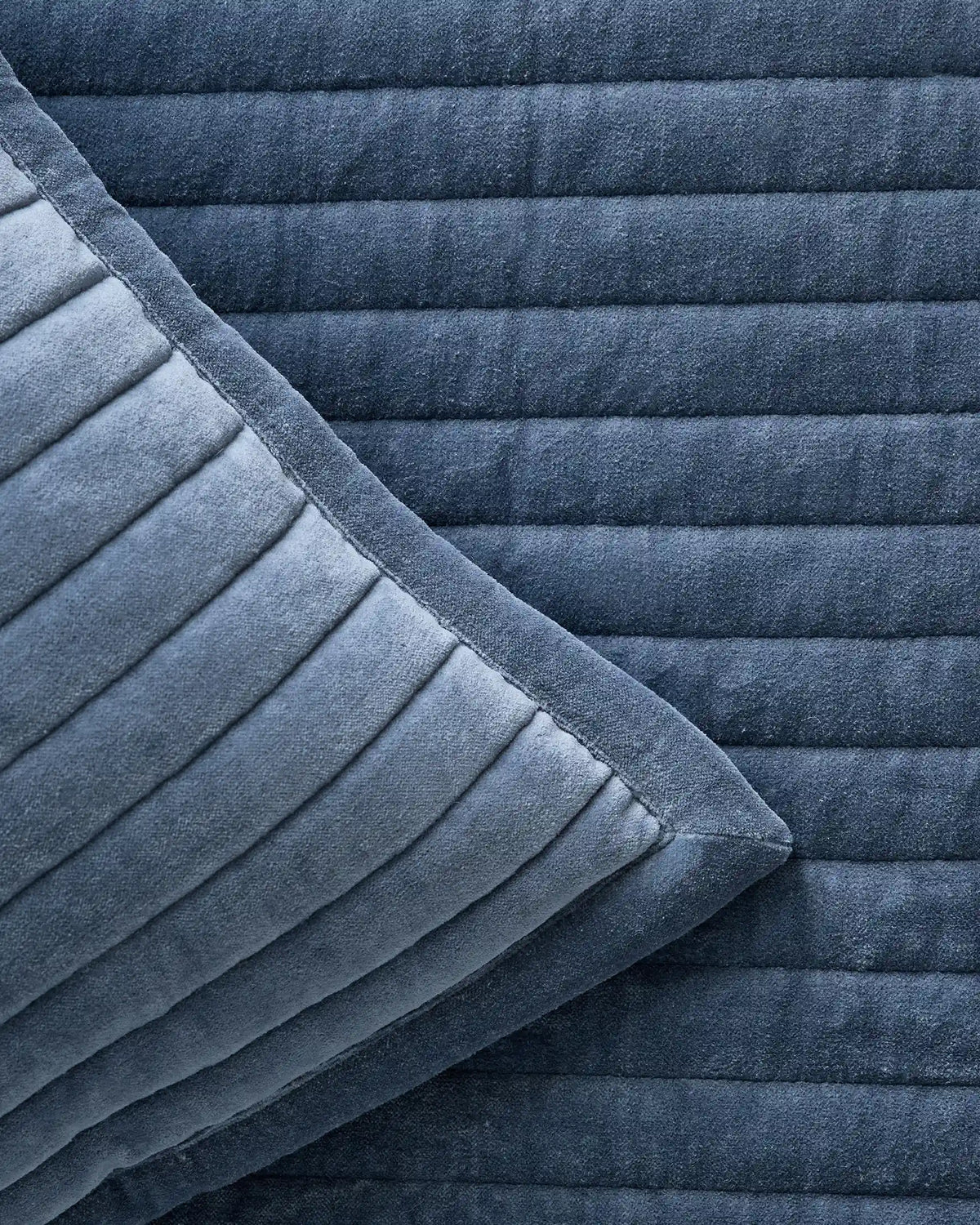 Cotton Velvet Wide Channel Quilted Sham Set