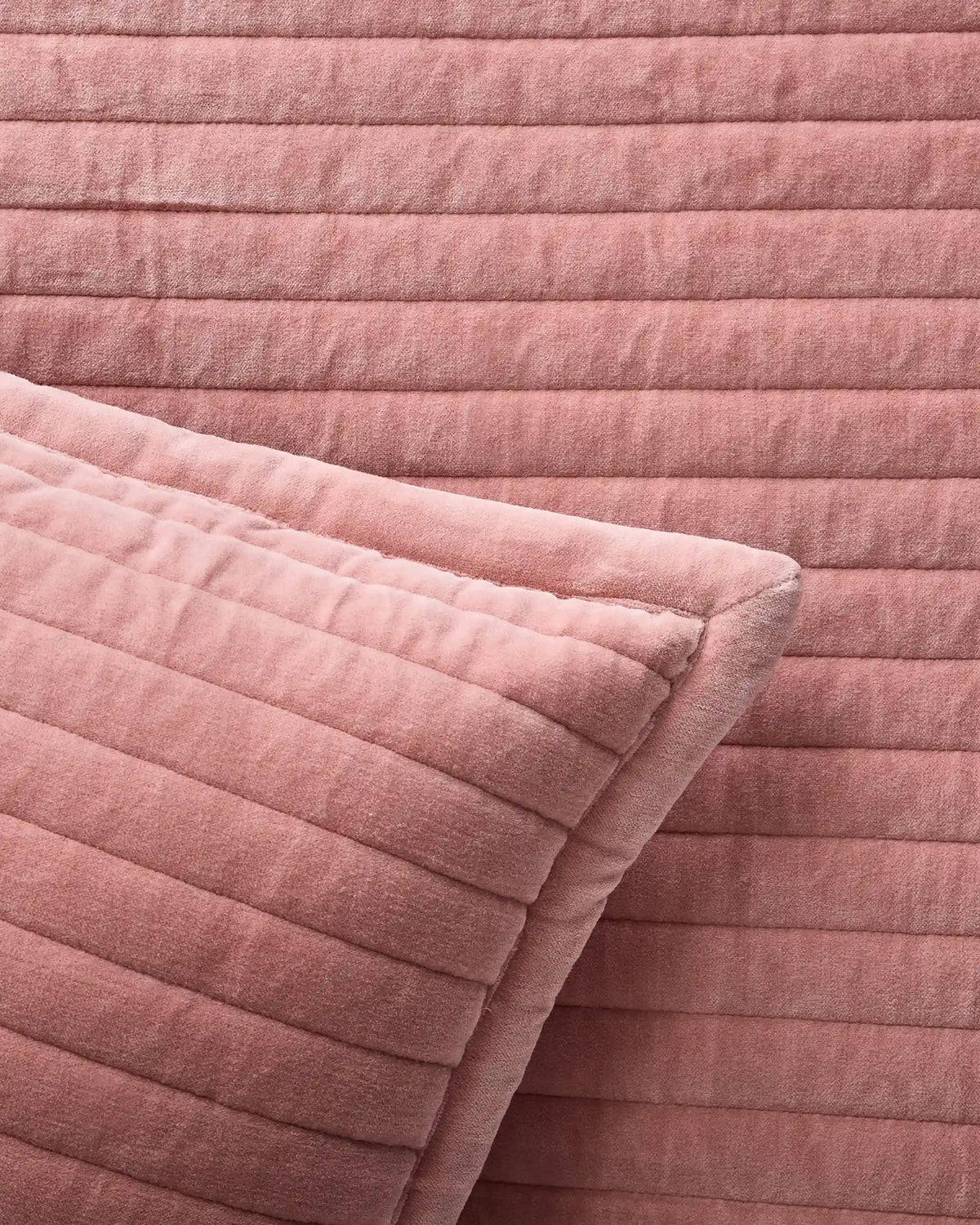 Cotton Velvet Wide Channel Quilted Sham Set