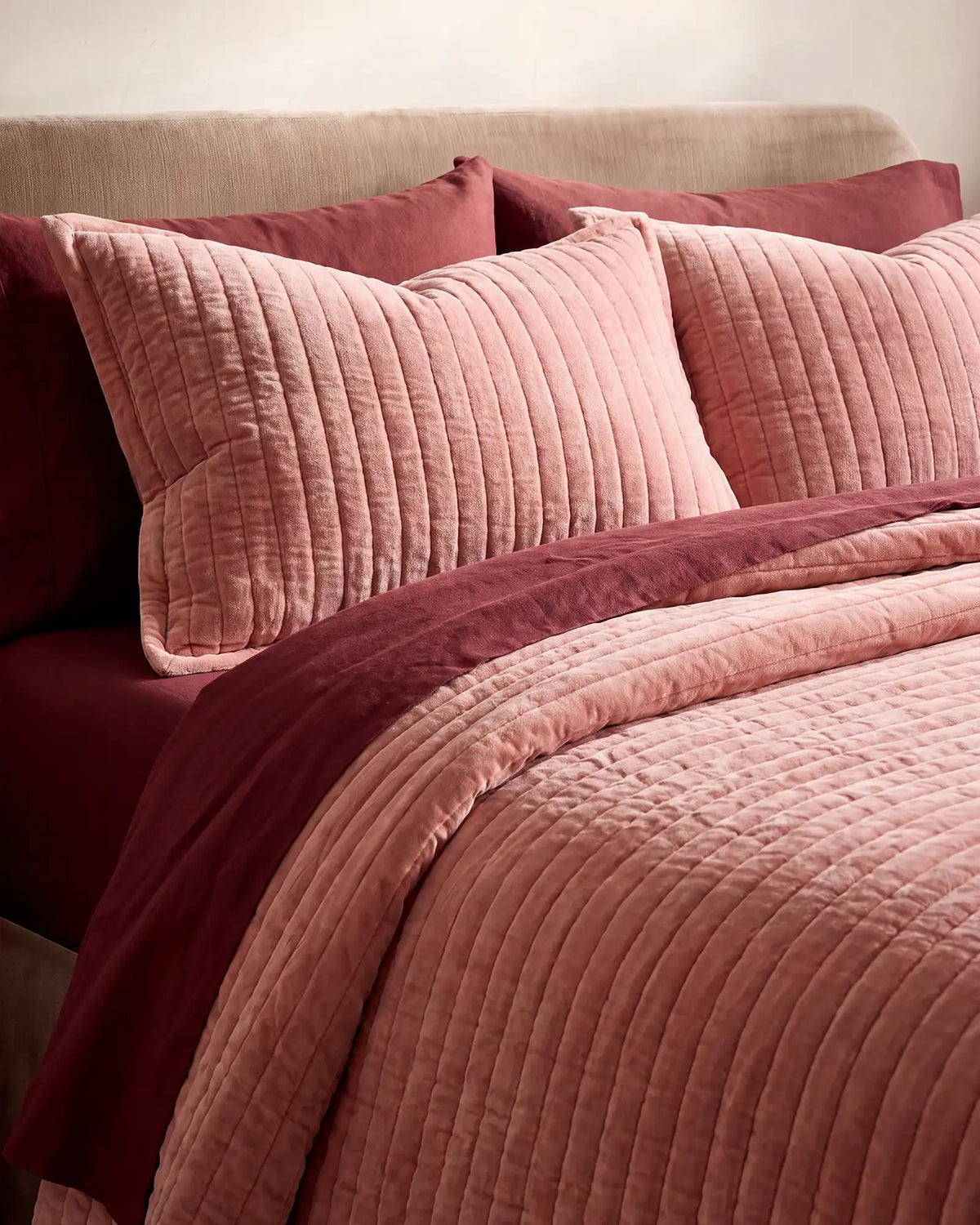 Cotton Velvet Horizontal Channel Quilt