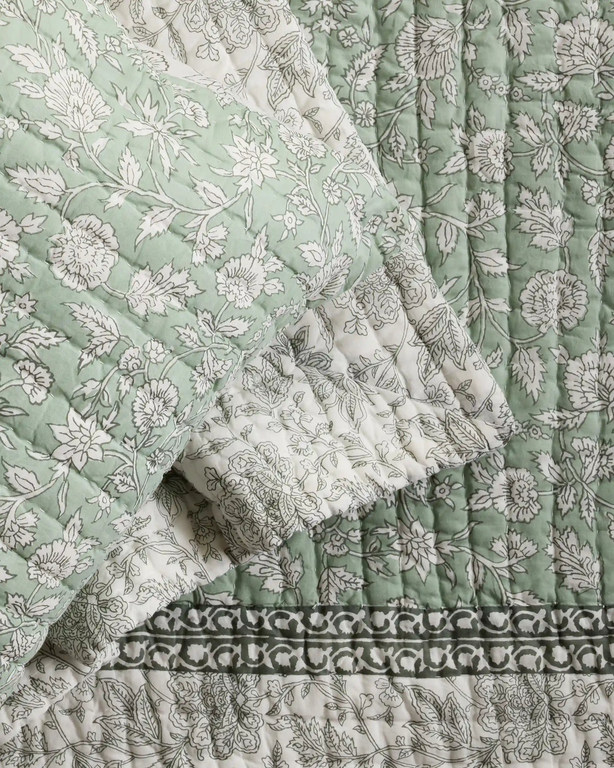 Organic Cotton Block Print Quilt Set