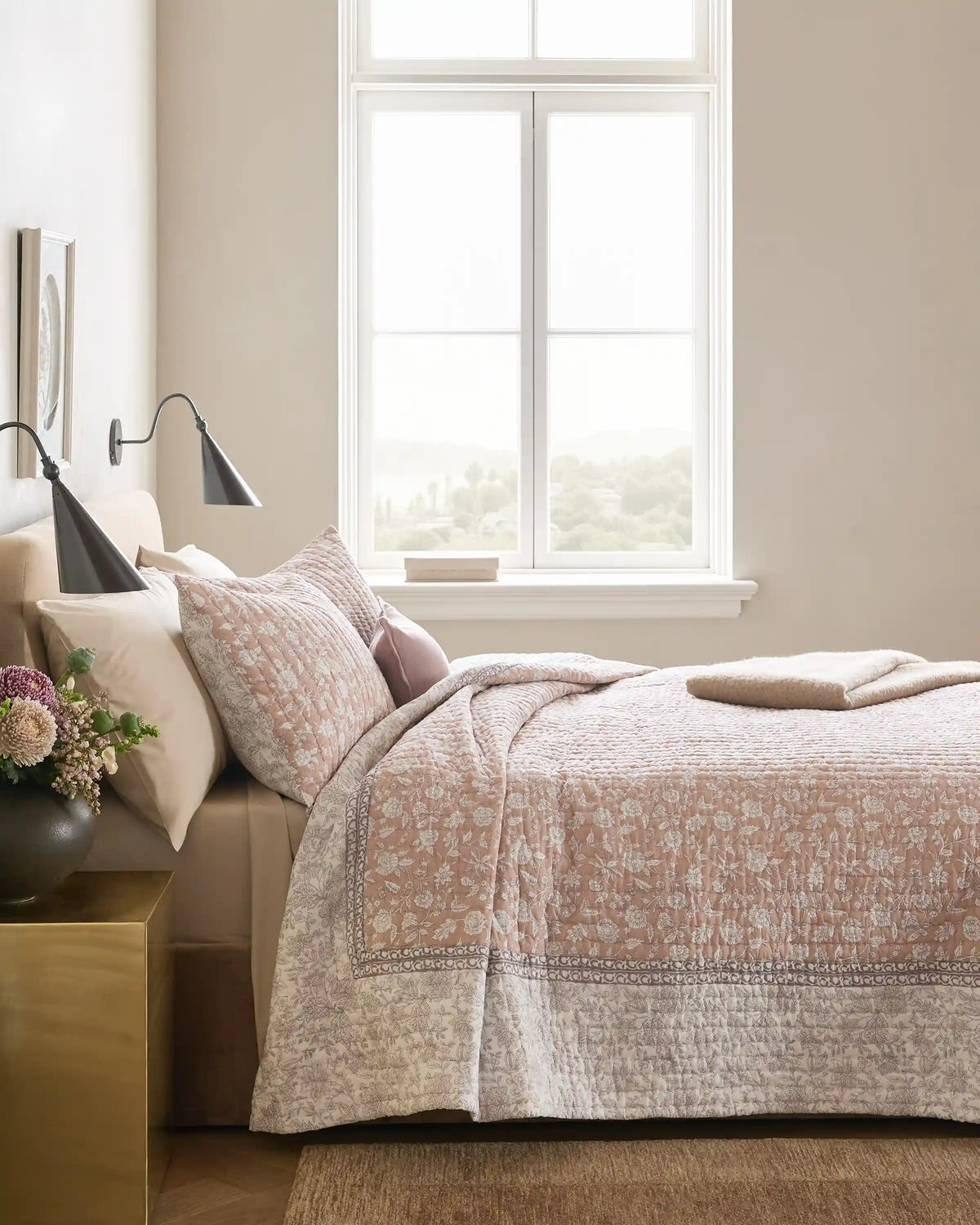 Organic Cotton Block Print Quilt Set