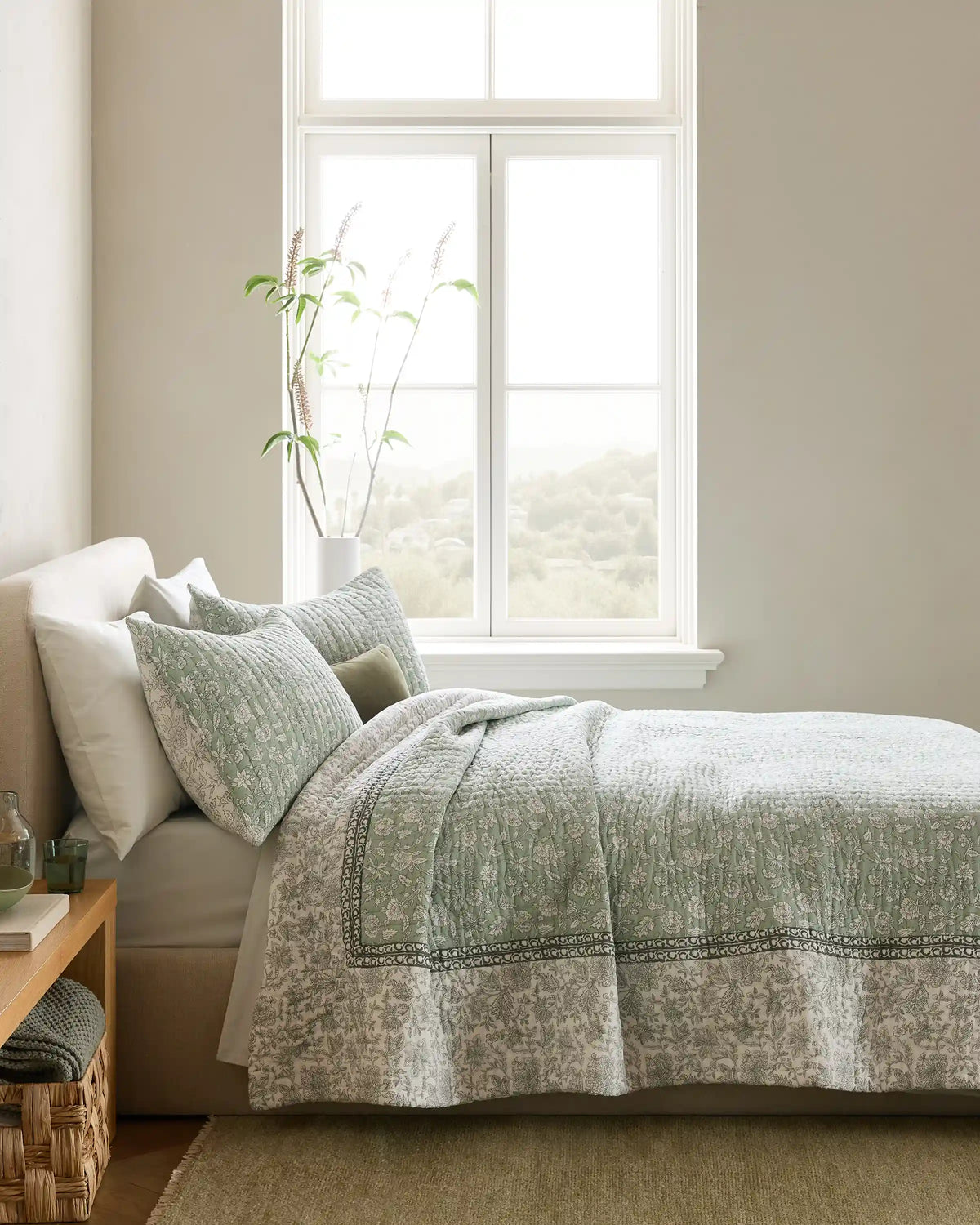 Organic Cotton Block Print Quilt Set
