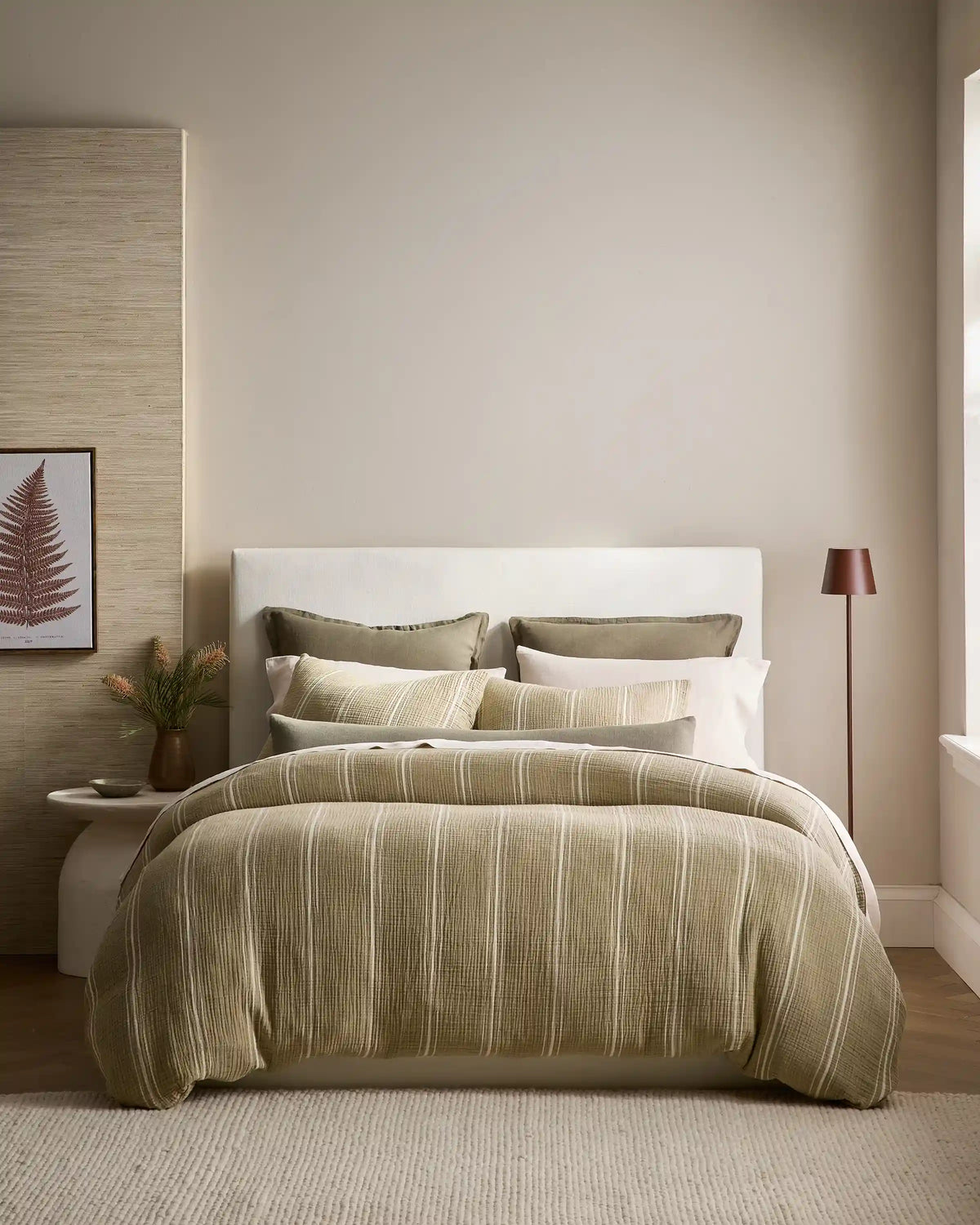 Organic Cotton Gauze Stripe Duvet Cover Set