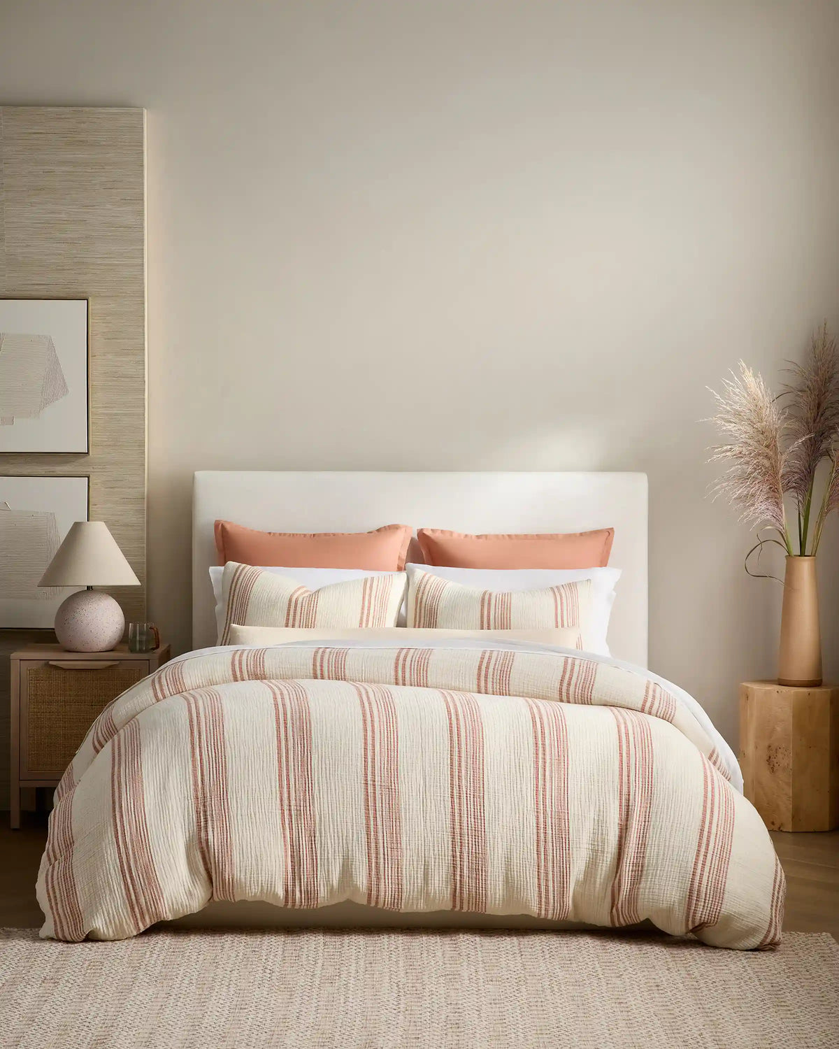 Organic Cotton Gauze Stripe Duvet Cover Set