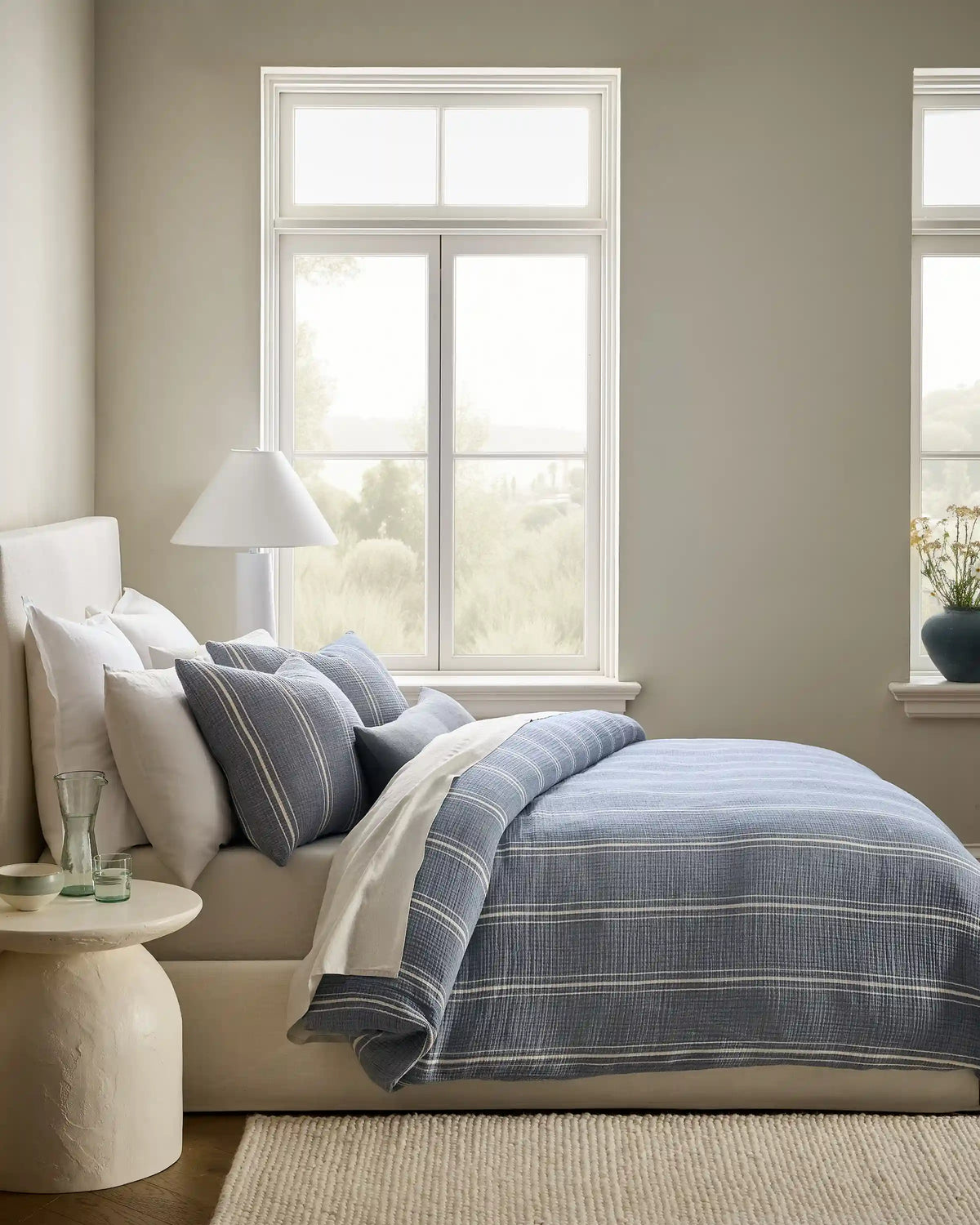 Organic Cotton Gauze Stripe Duvet Cover