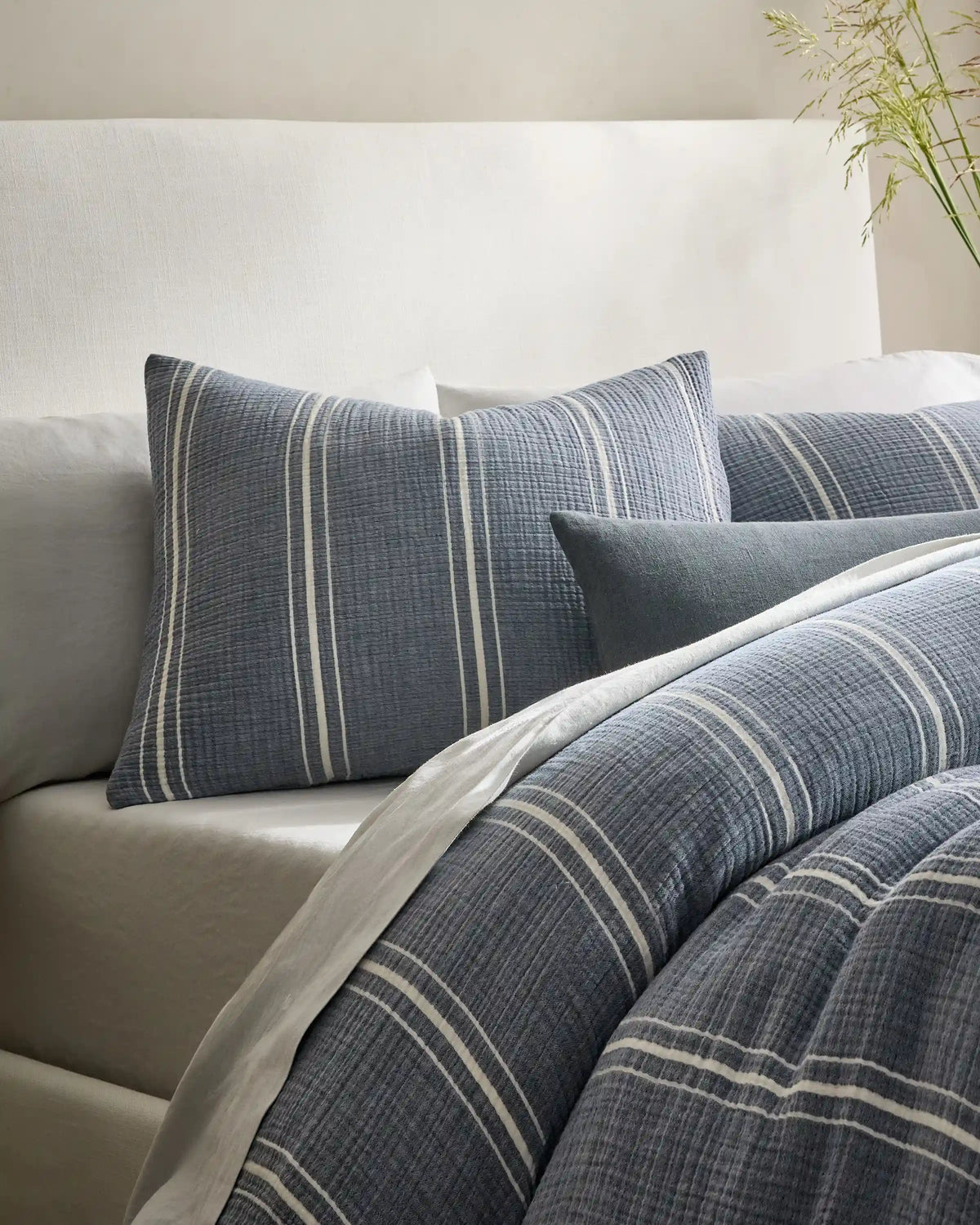 Organic Cotton Gauze Stripe Sham Set