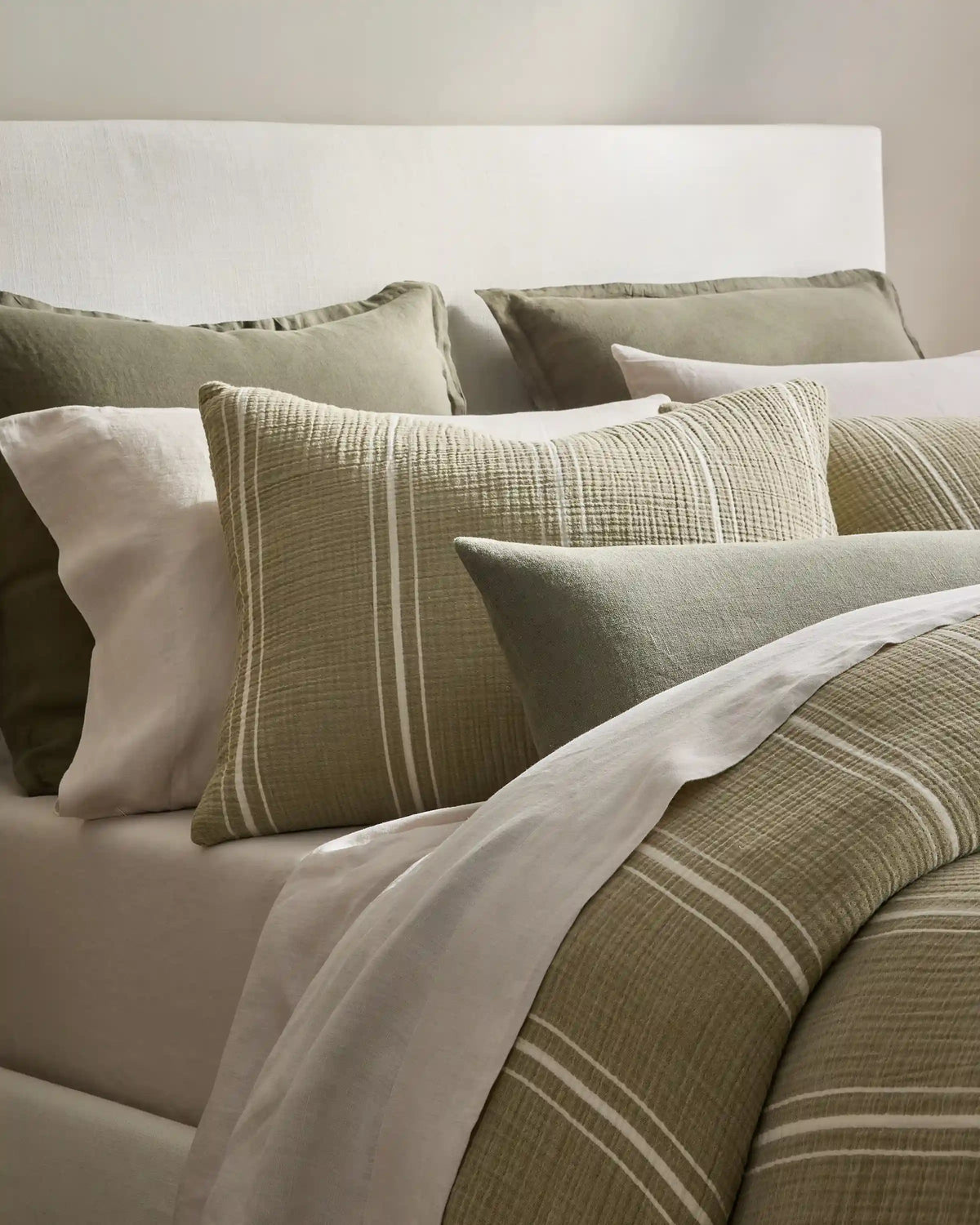 Organic Cotton Gauze Stripe Sham Set