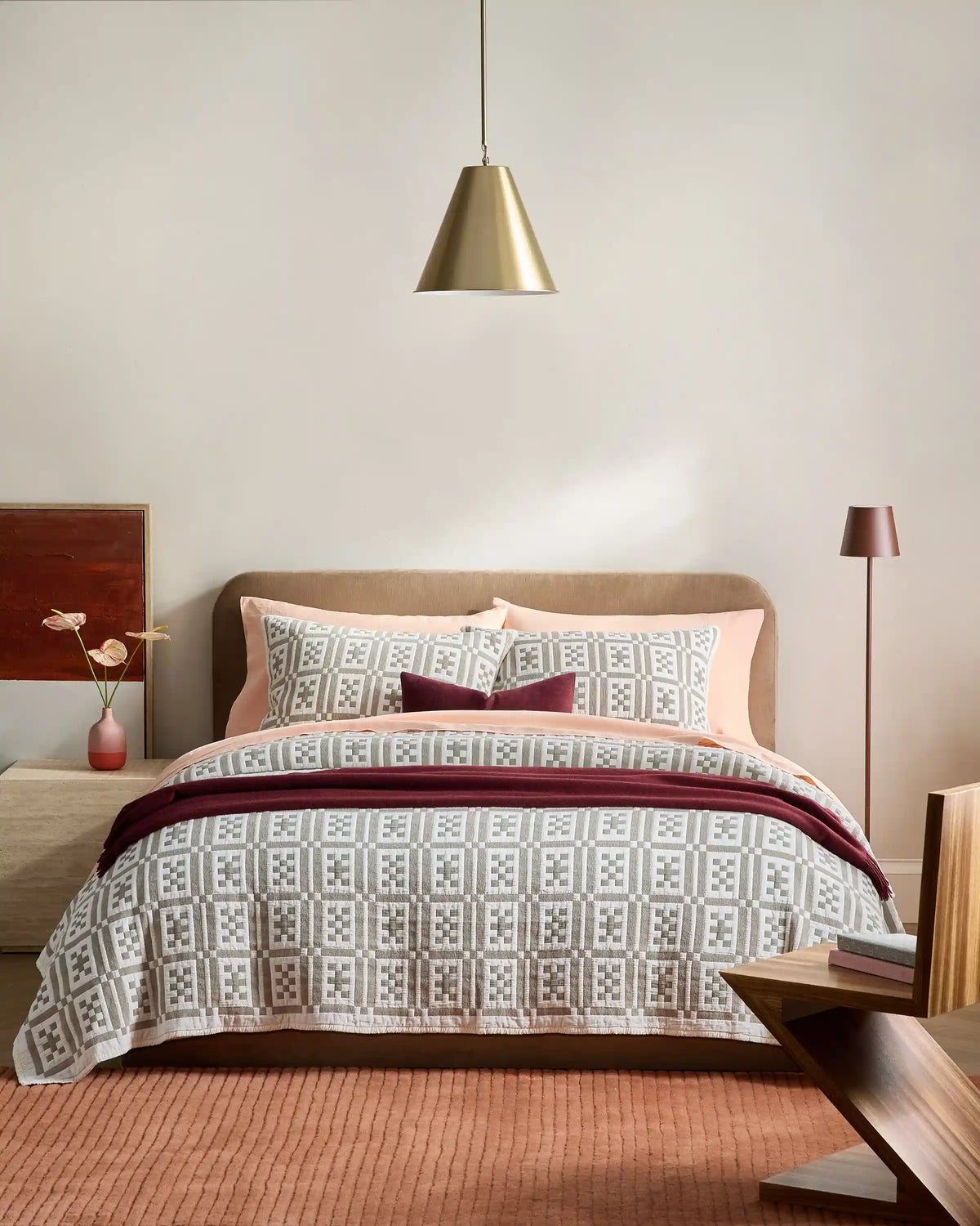 Organic Cotton Jacquard Geo Coverlet
