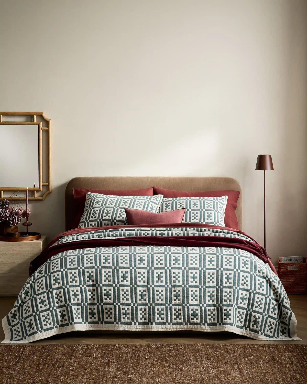 Organic Cotton Jacquard Geo Coverlet