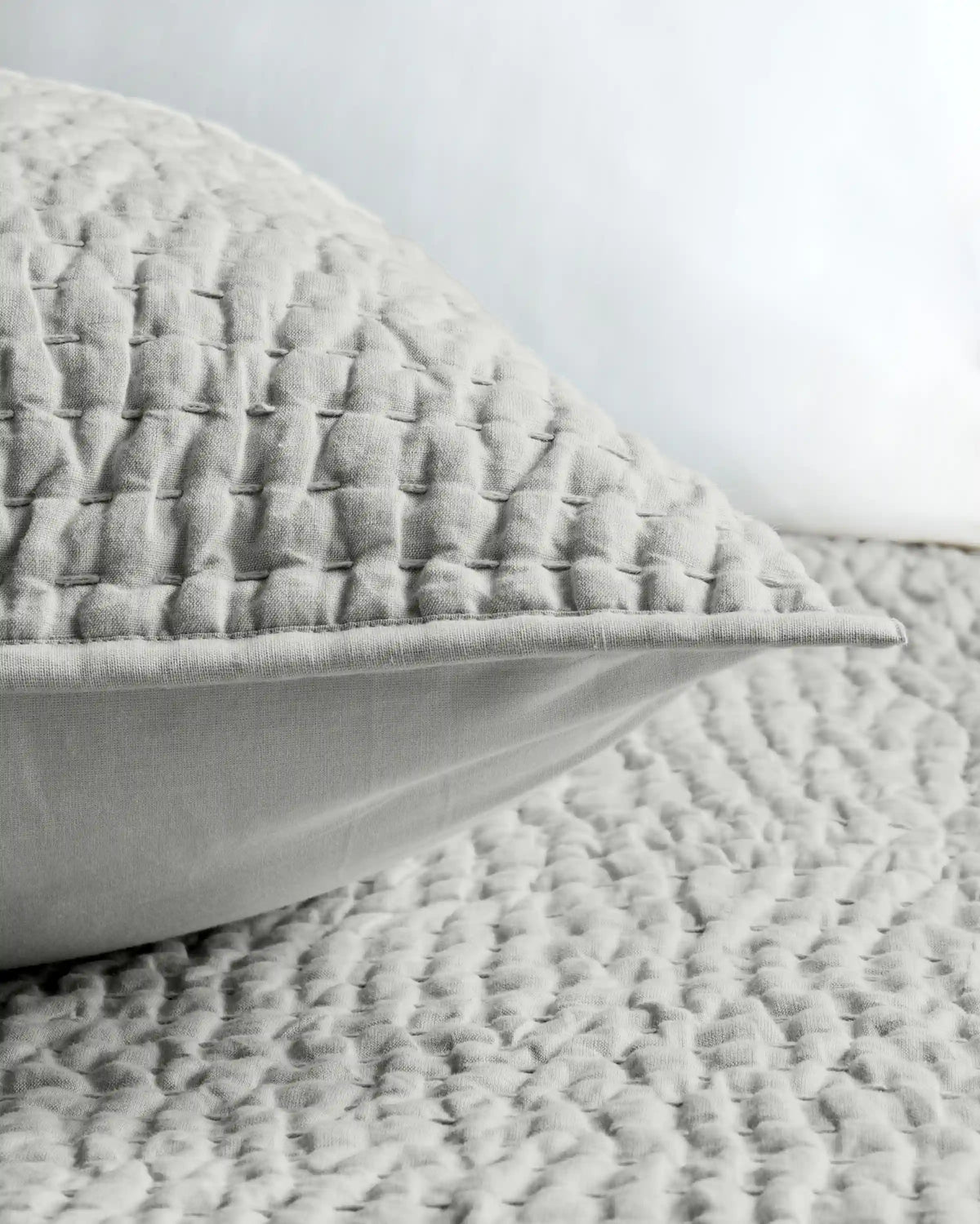 European Linen Cotton Stitch Sham Set