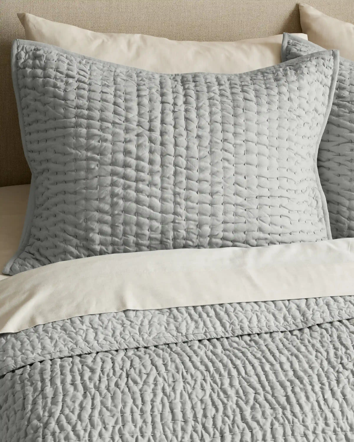 European Linen Cotton Stitch Quilt Set