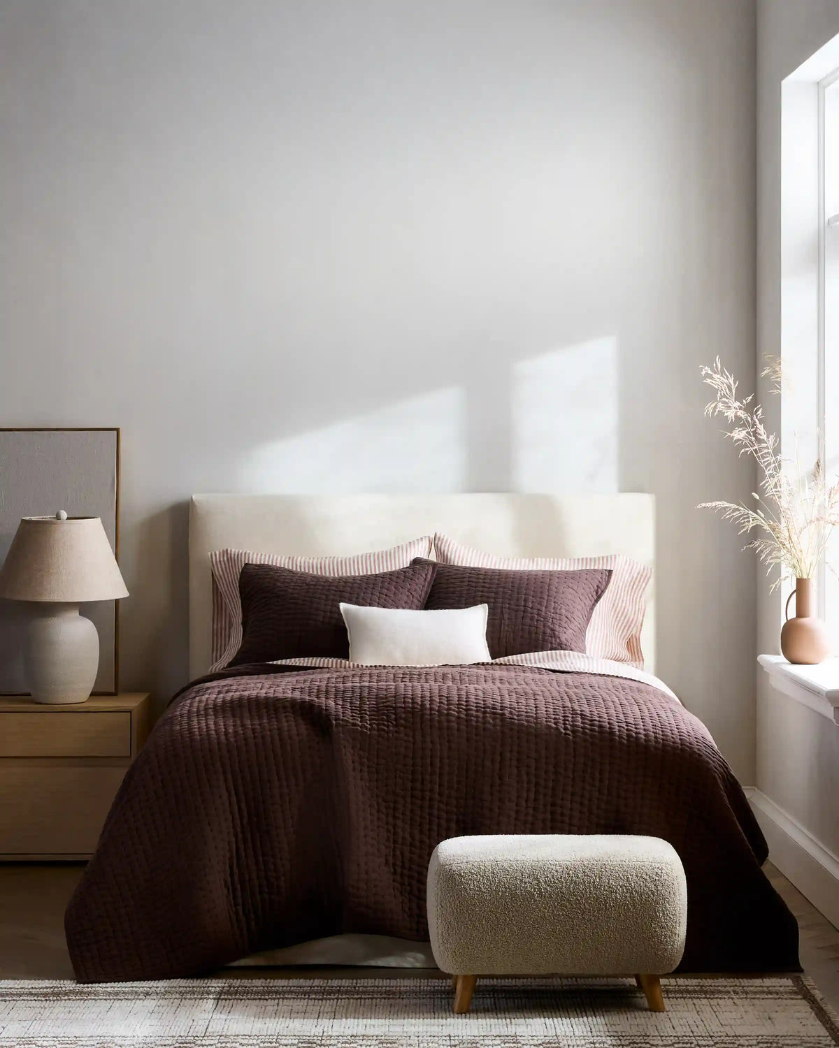 European Linen Cotton Stitch Sham Set