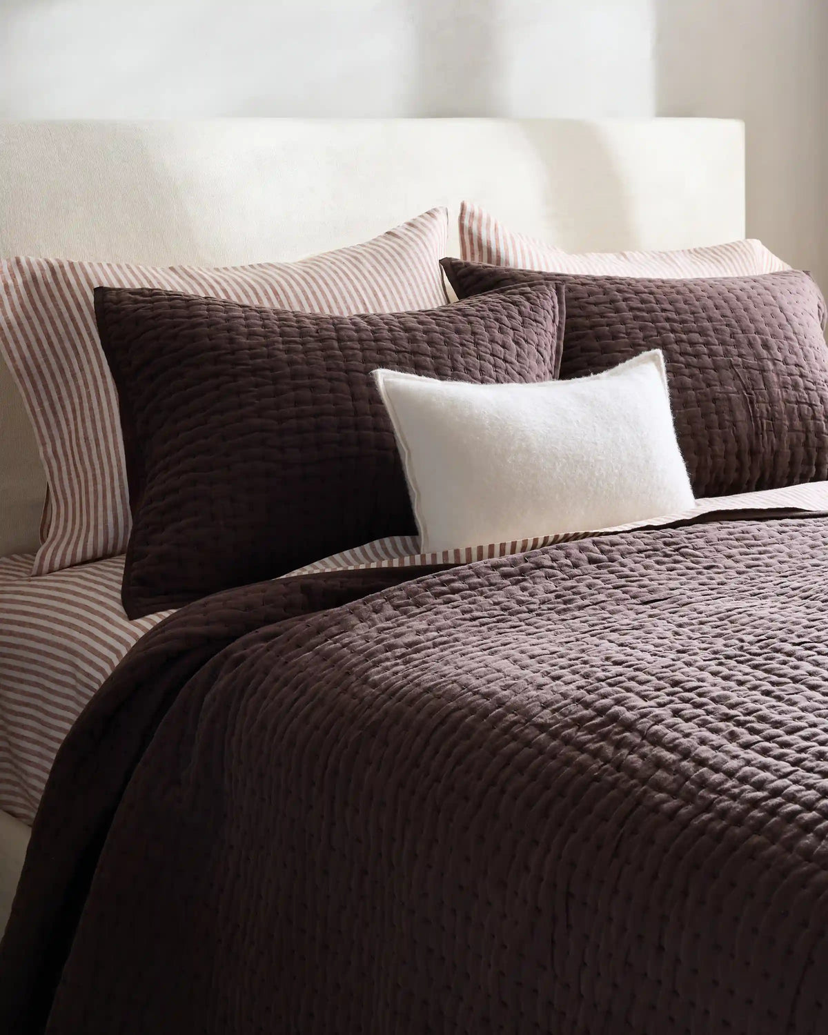 European Linen Cotton Stitch Sham Set
