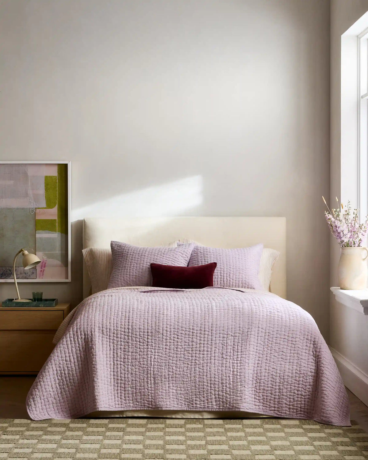 European Linen Cotton Stitch Sham Set