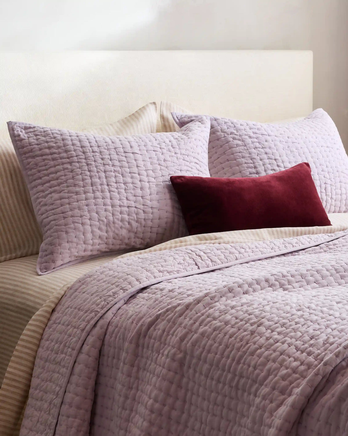 European Linen Cotton Stitch Quilt Set