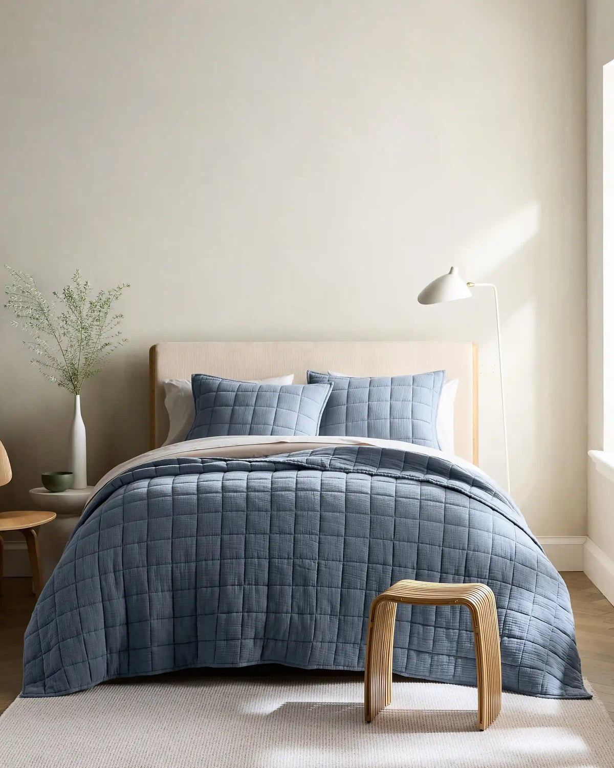 Organic Cotton Gauze Box Quilt Sham Set