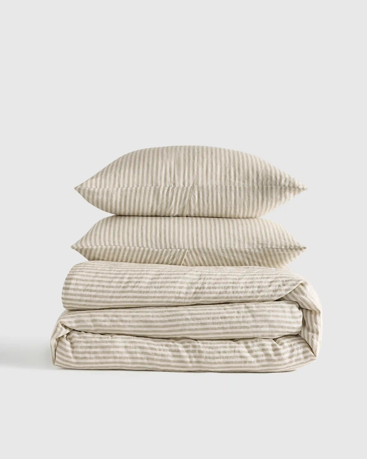 European Linen Stripe Duvet Cover Set