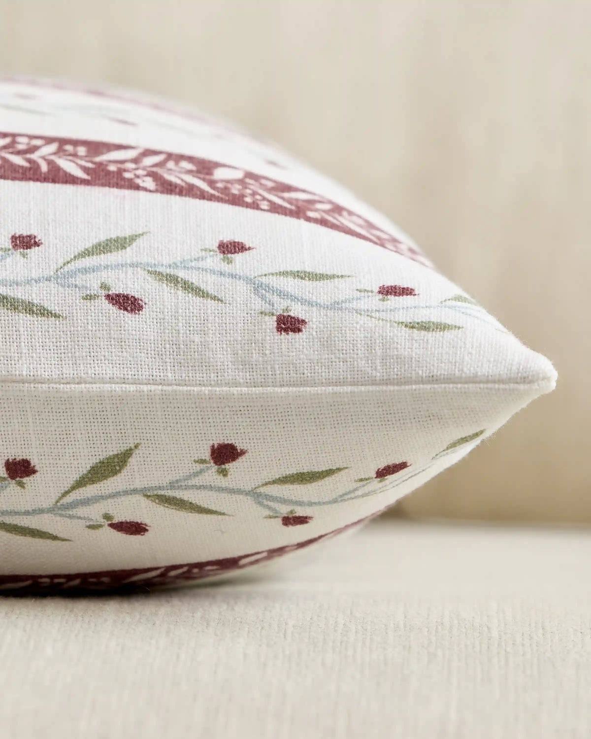 Floral Vine Cotton Pillow Cover