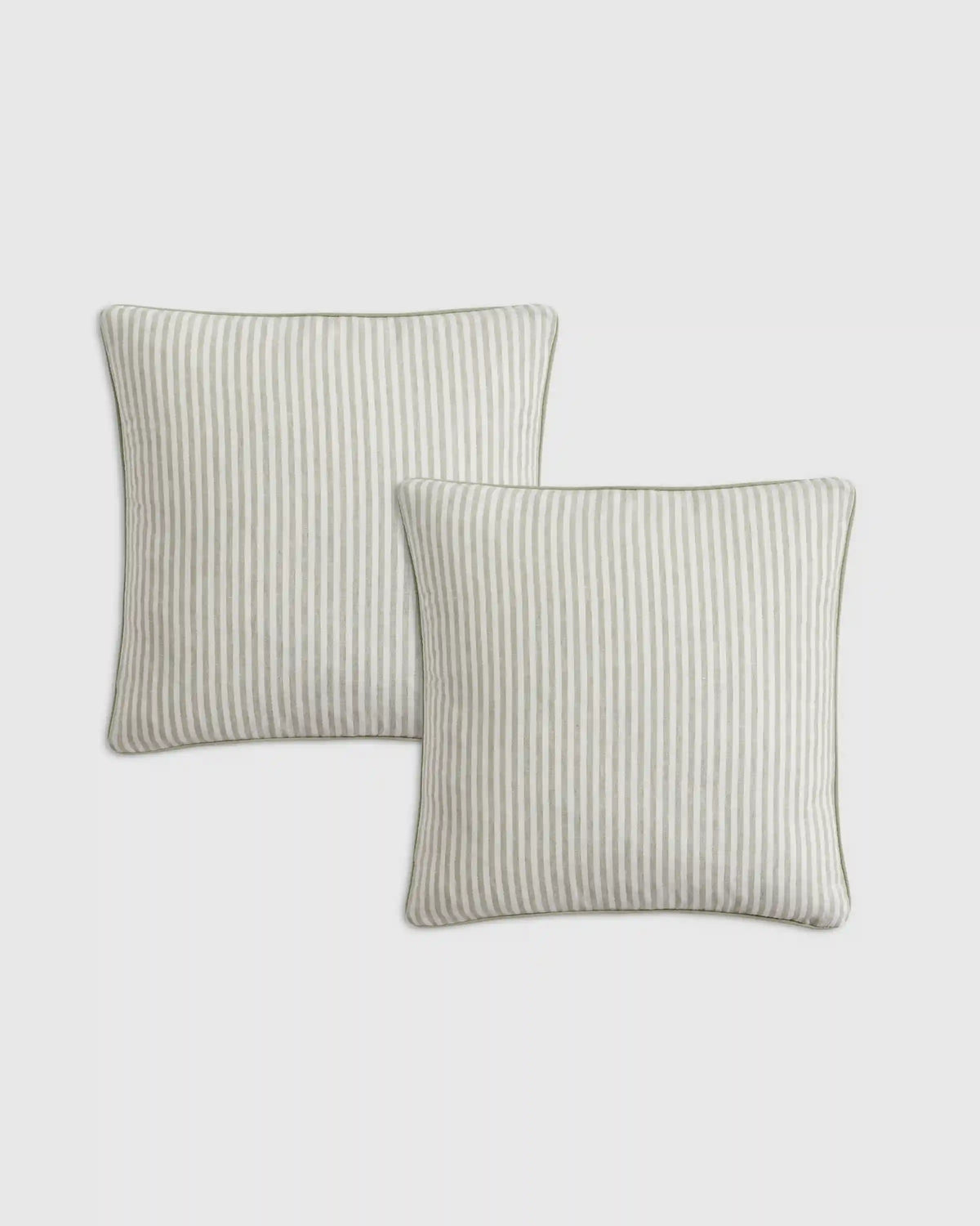 Piped Linen Stripe Pillow Cover (Set of 2)