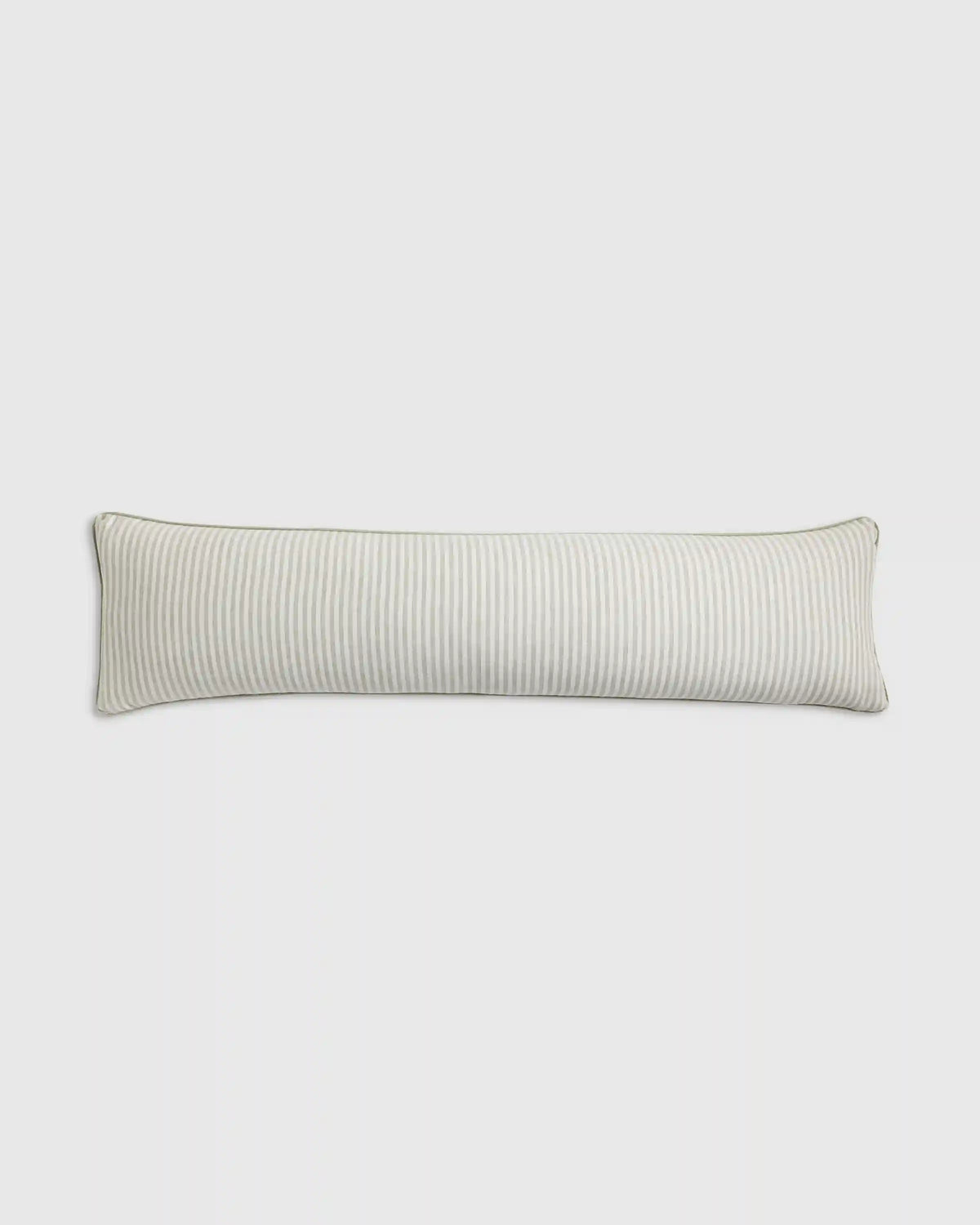 Piped Linen Stripe Oversized Lumbar Pillow Cover
