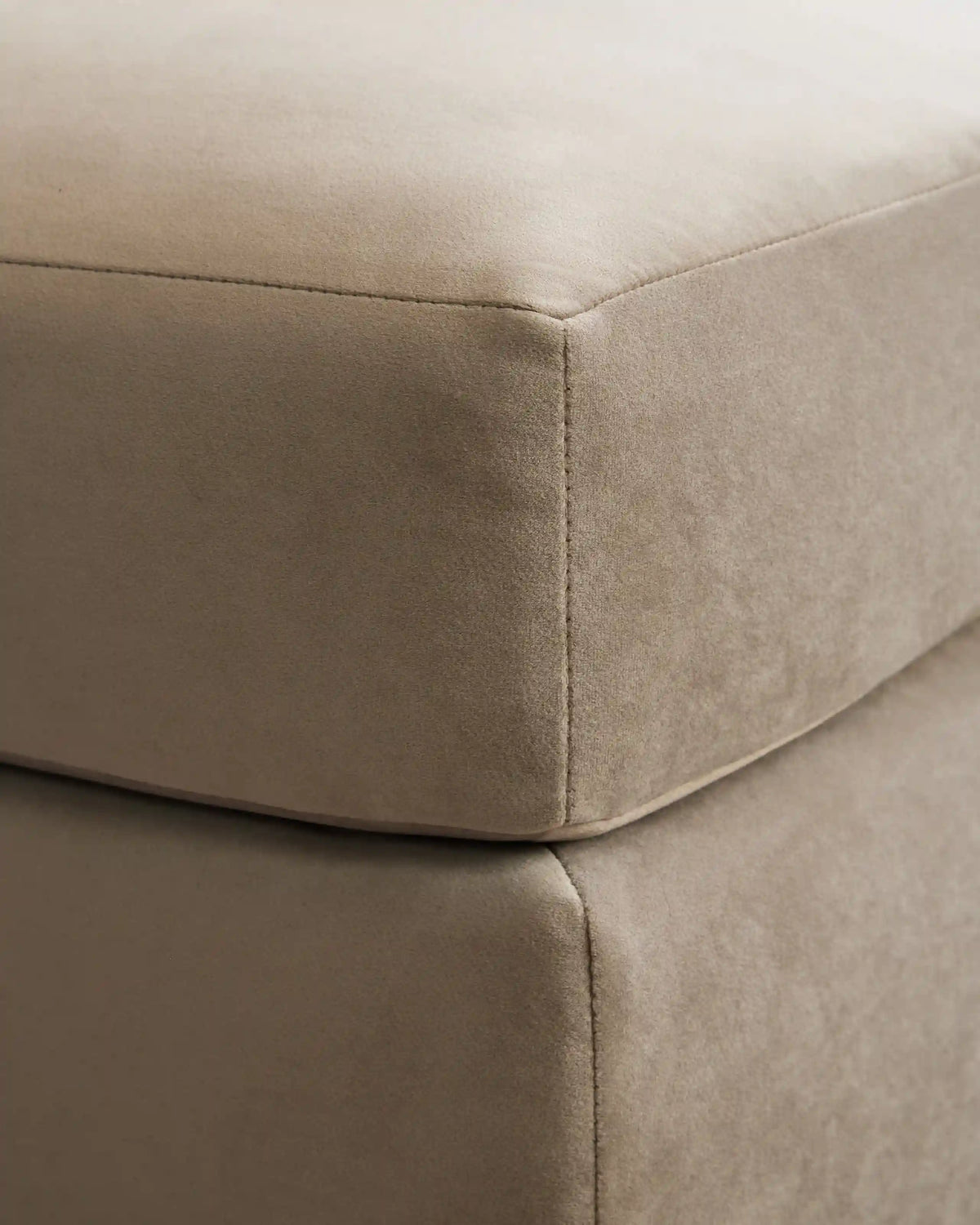 Brennan Ottoman in Performance Velvet